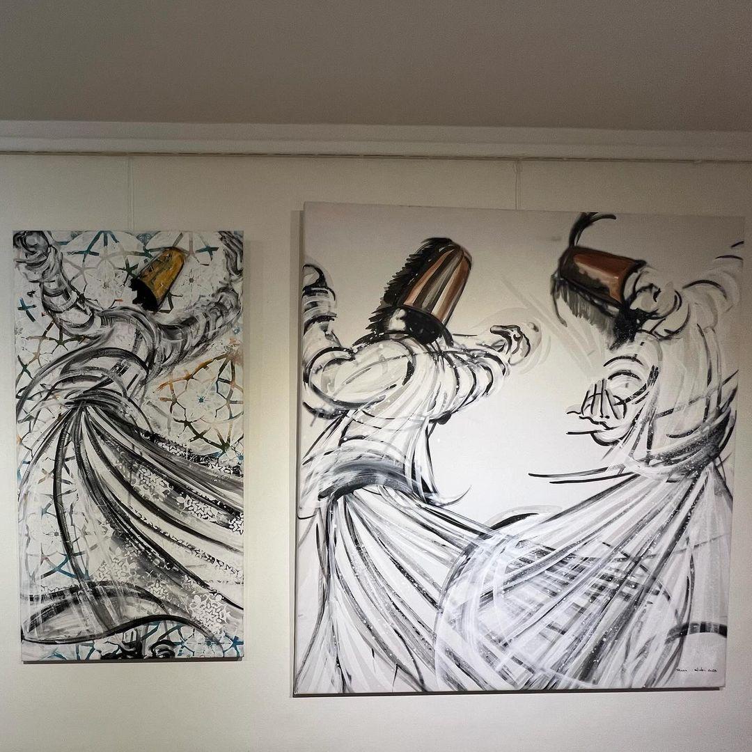 „Dervish Pair“ Figuratives Gemälde 55