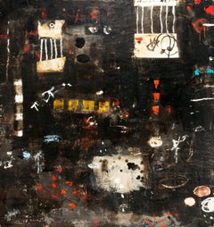 "Untitled L343" Large Original Encaustic Painting on Panel by Rana Rochat