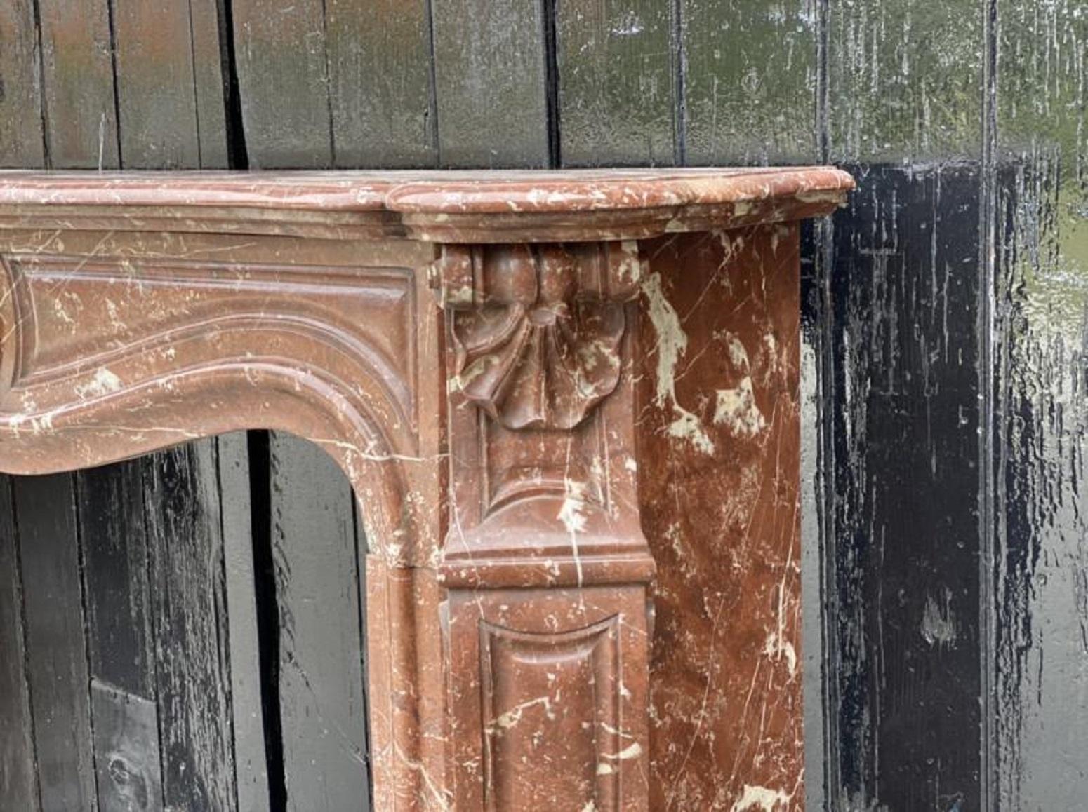 19th Century Rance Marble Fireplace Louis XV Style