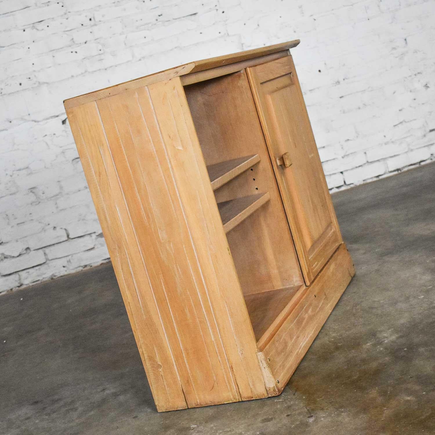 20th Century Ranch Oak End Table Cabinet or Nightstand with Natural Oak Finish by A. Brandt