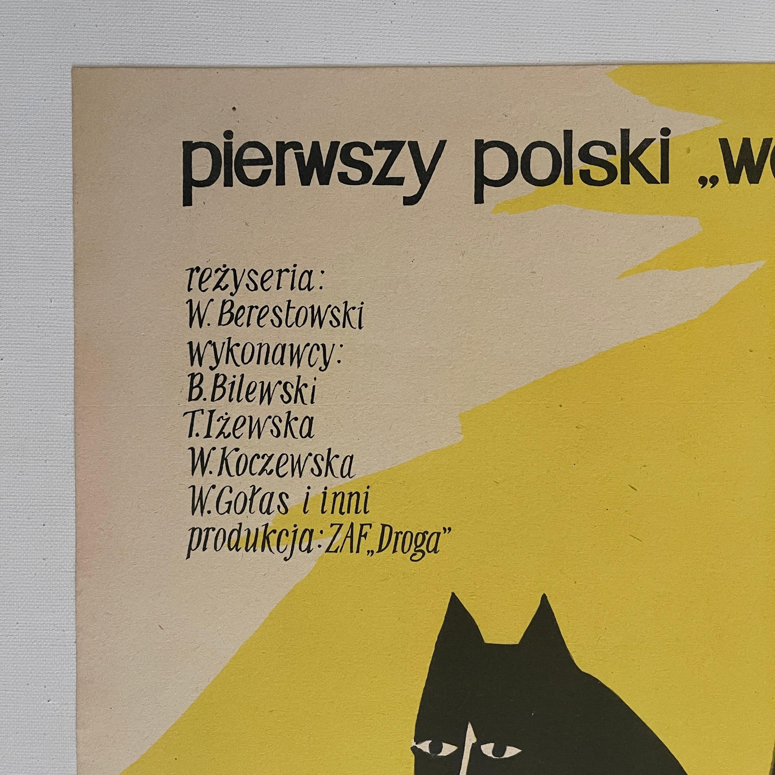 Mid-Century Modern Ranch Texas, Vintage Polish Movie Poster by Jerzy Flisak, 1959 For Sale