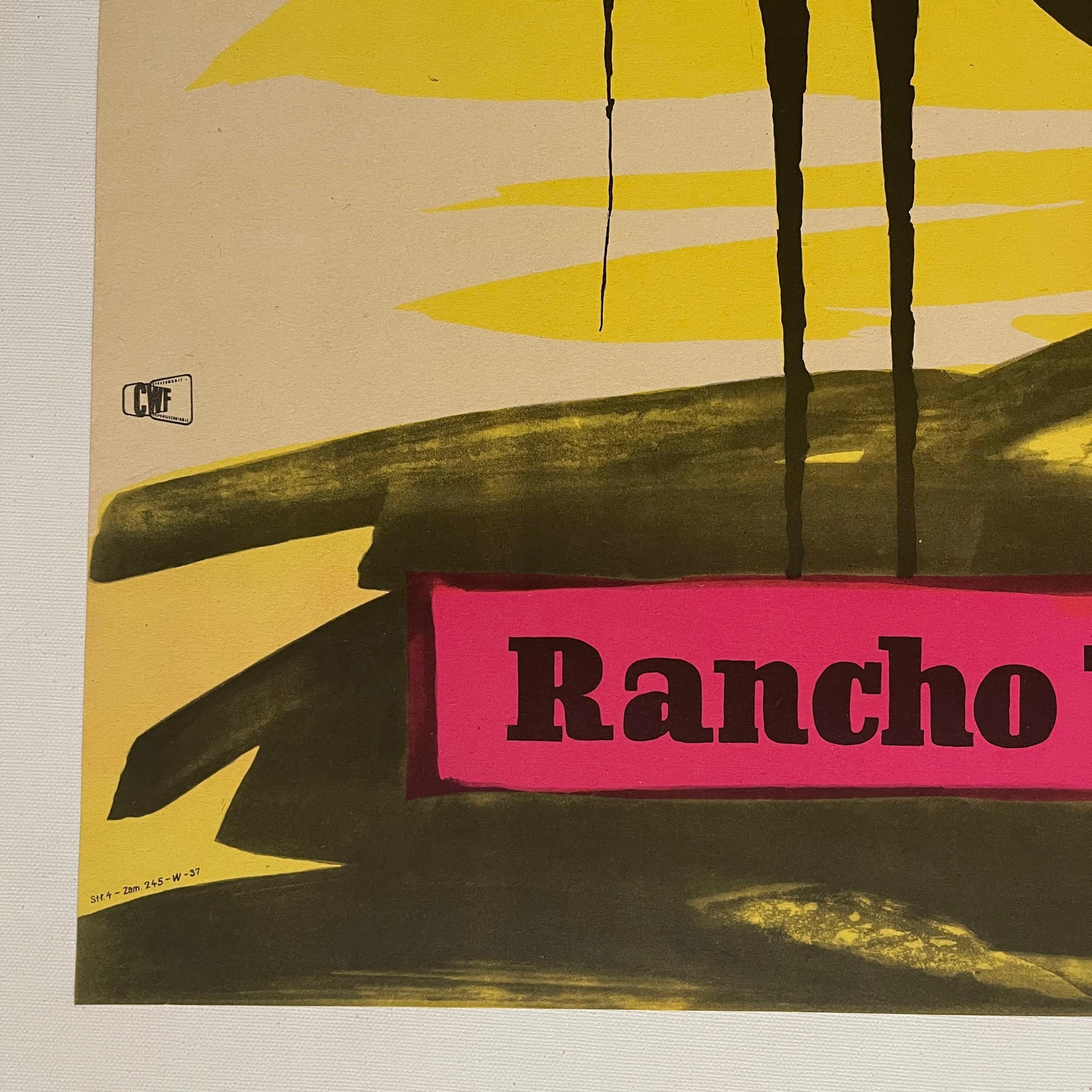Ranch Texas, Vintage Polish Movie Poster by Jerzy Flisak, 1959 In Excellent Condition For Sale In London, GB