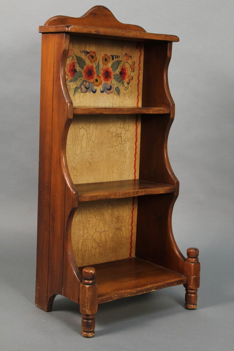 Rancho Monterey Bookcase with Vibrant Floral Painting at 1stDibs