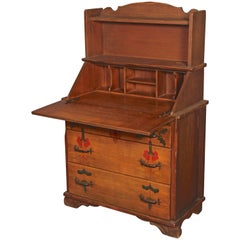 Rancho Monterey Period Secretary Desk with Three Drawers