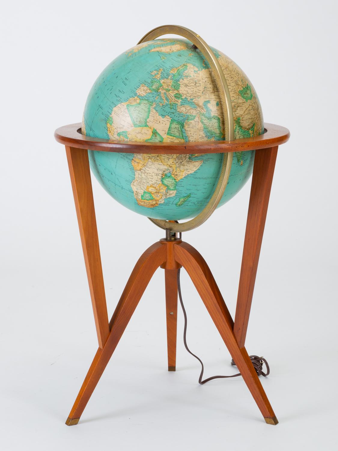Mid-Century Modern Rand McNally “Cosmopolitan” Globe with Stand by Edward Wormley