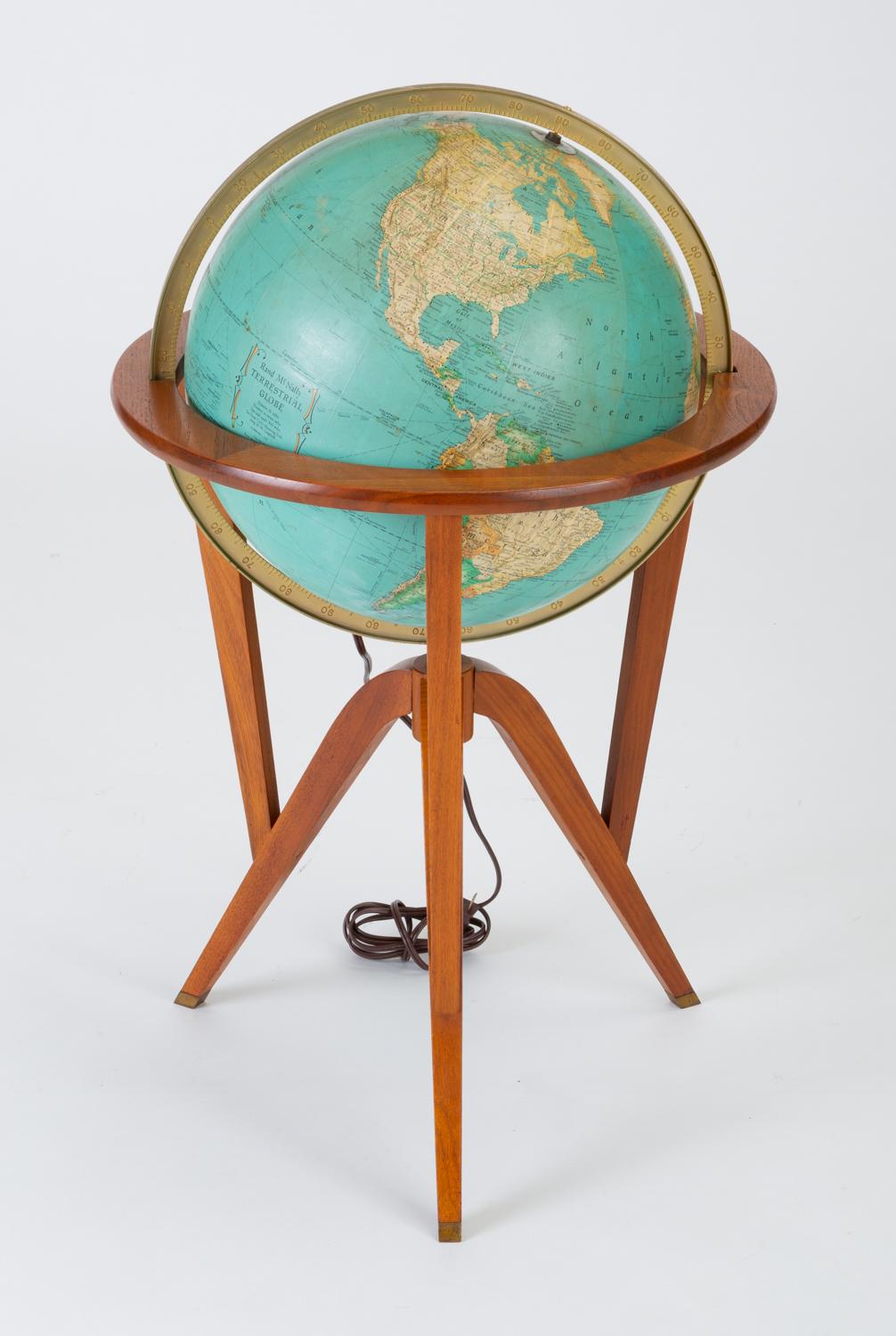 American Rand McNally “Cosmopolitan” Globe with Stand by Edward Wormley