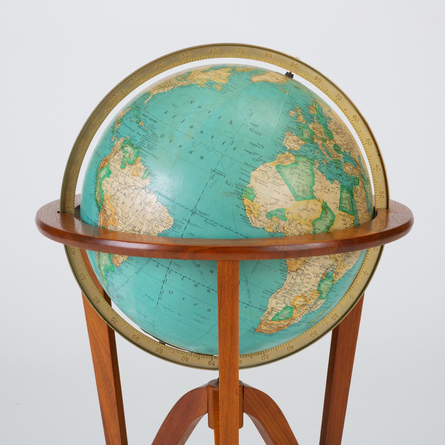 Late 20th Century Rand McNally “Cosmopolitan” Globe with Stand by Edward Wormley