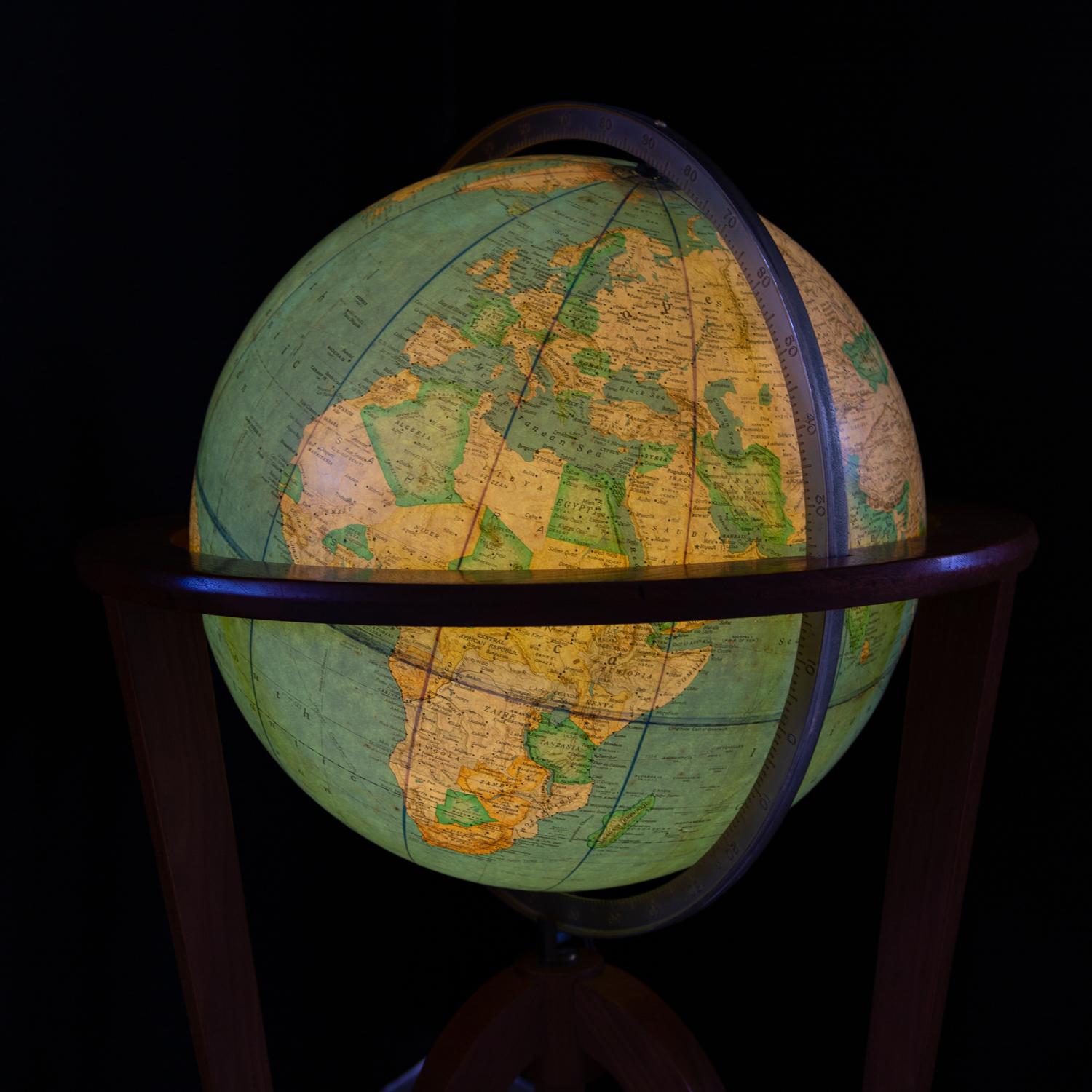 Walnut Rand McNally “Cosmopolitan” Globe with Stand by Edward Wormley