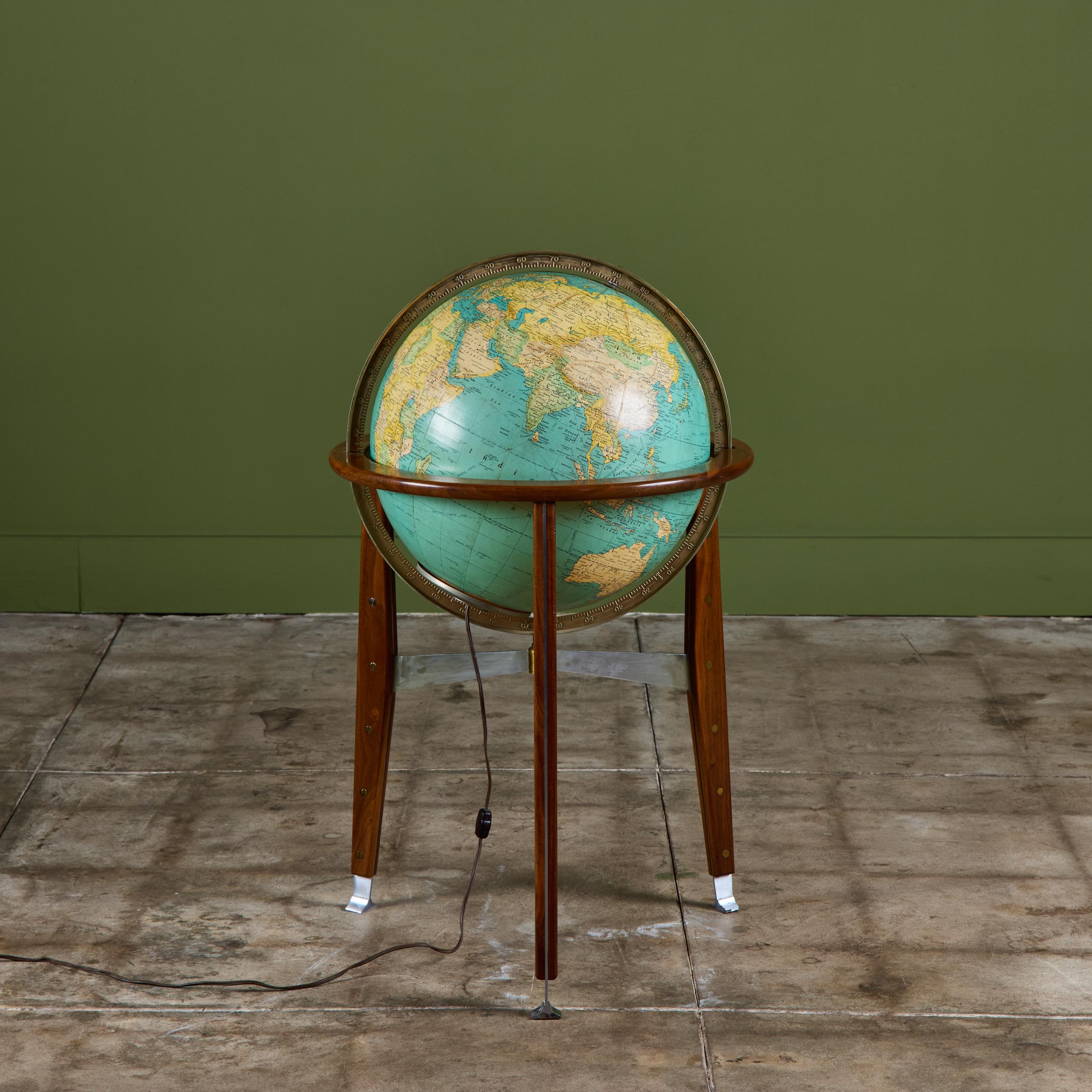 Rand McNally Illuminated Globe with Stand by Edward Wormley For Sale 3