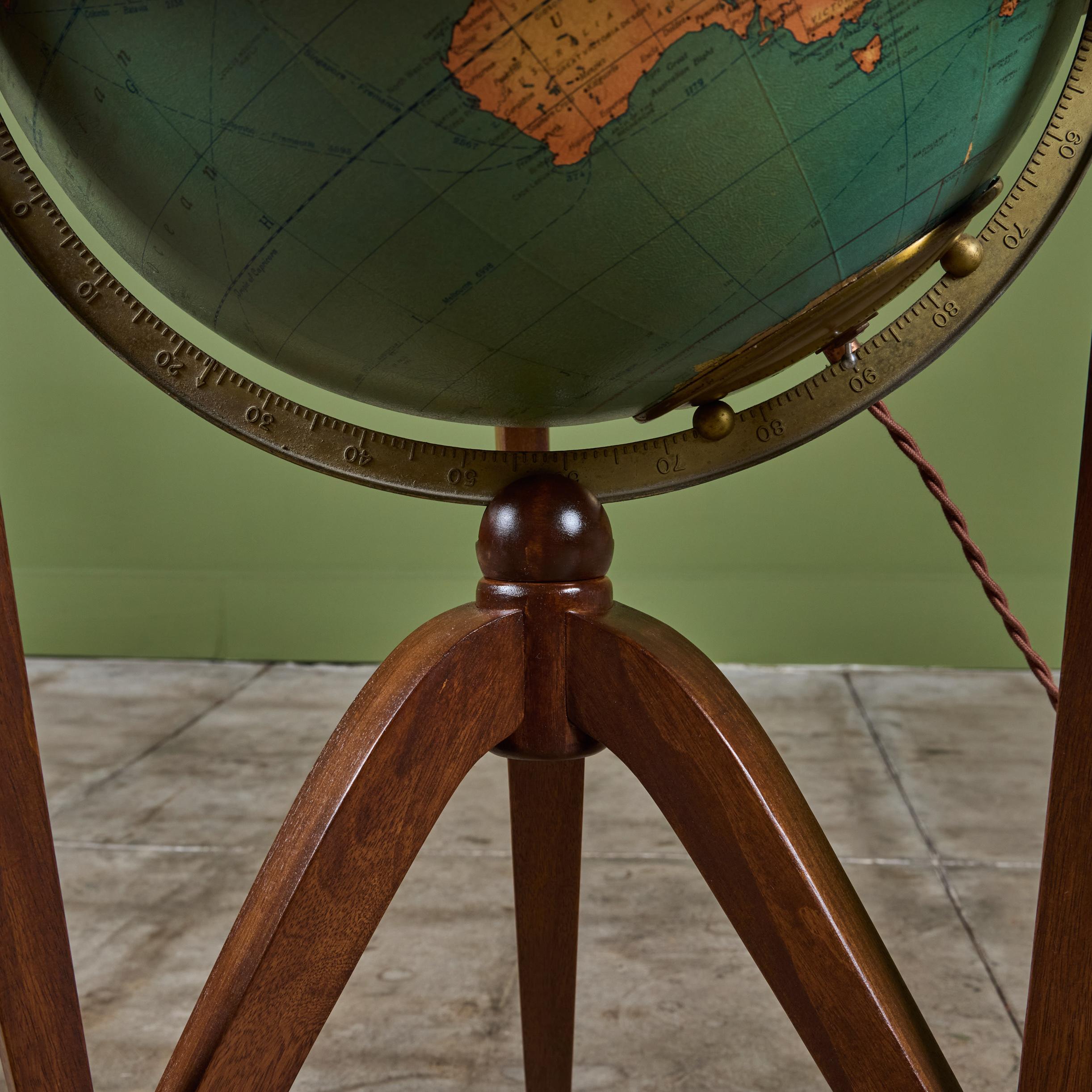 Globo terráqueo iluminado Rand McNally con soporte de Edward Wormley en venta 5