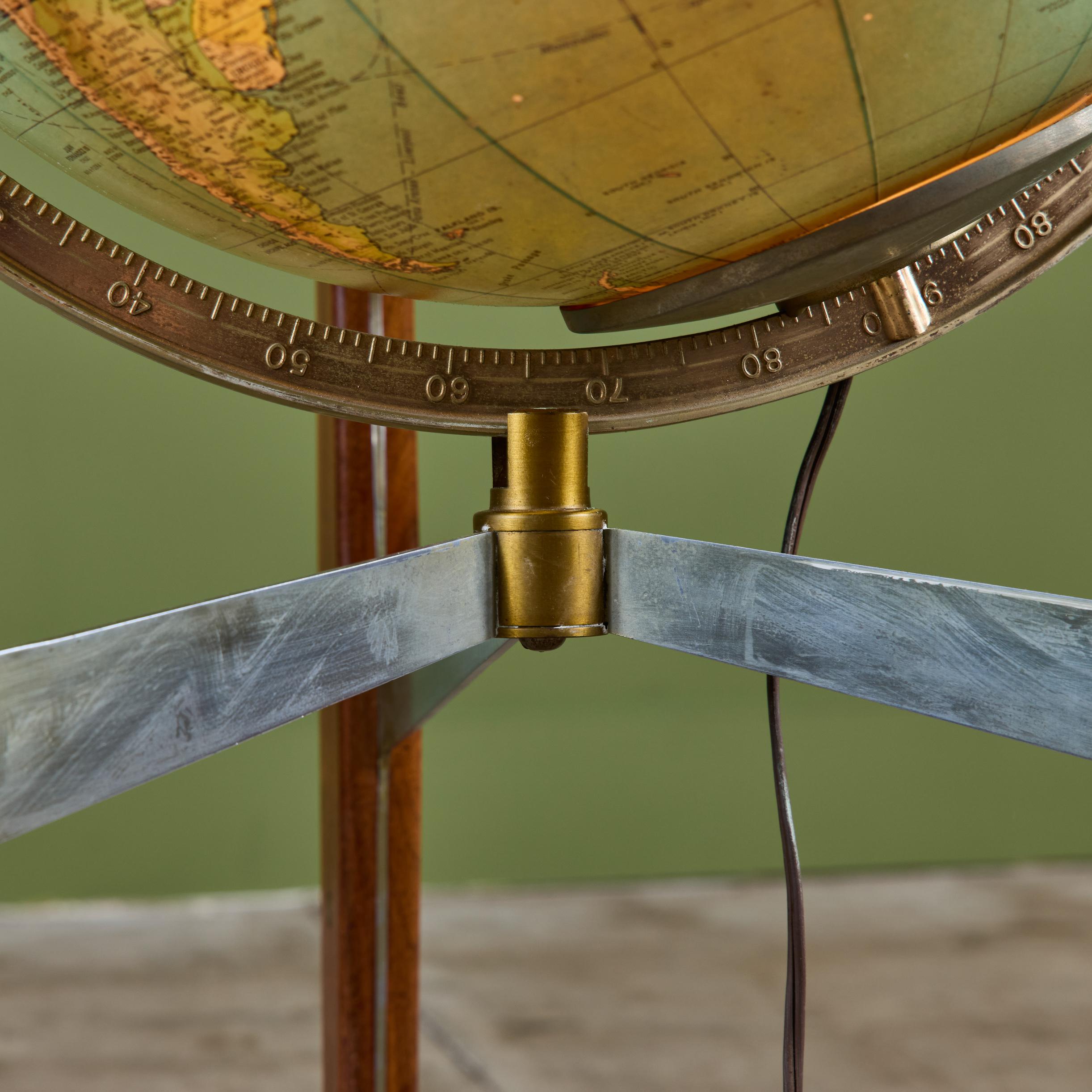 Rand McNally Illuminated Globe with Stand by Edward Wormley For Sale 8