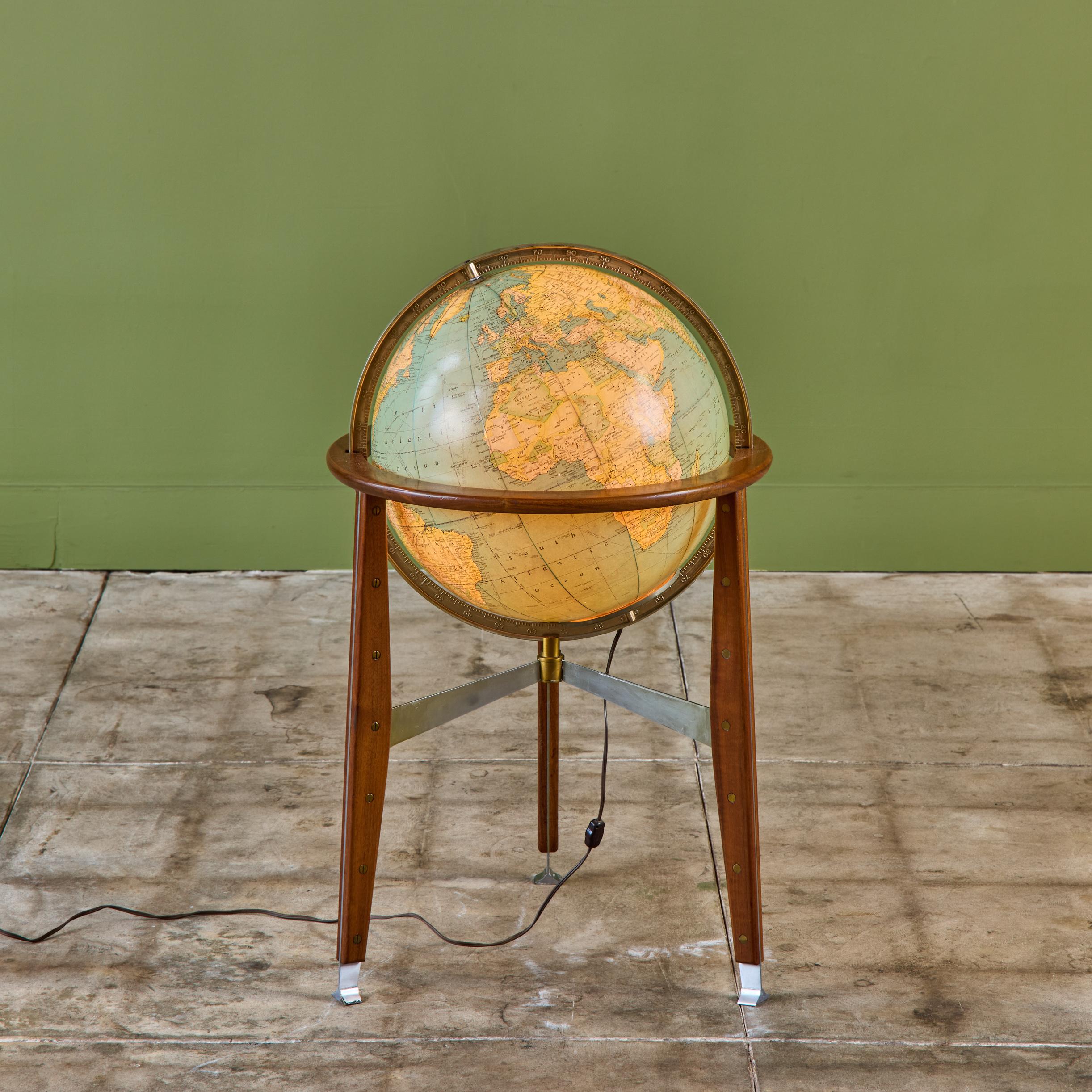 Rand McNally Illuminated Globe with Stand by Edward Wormley For Sale 1