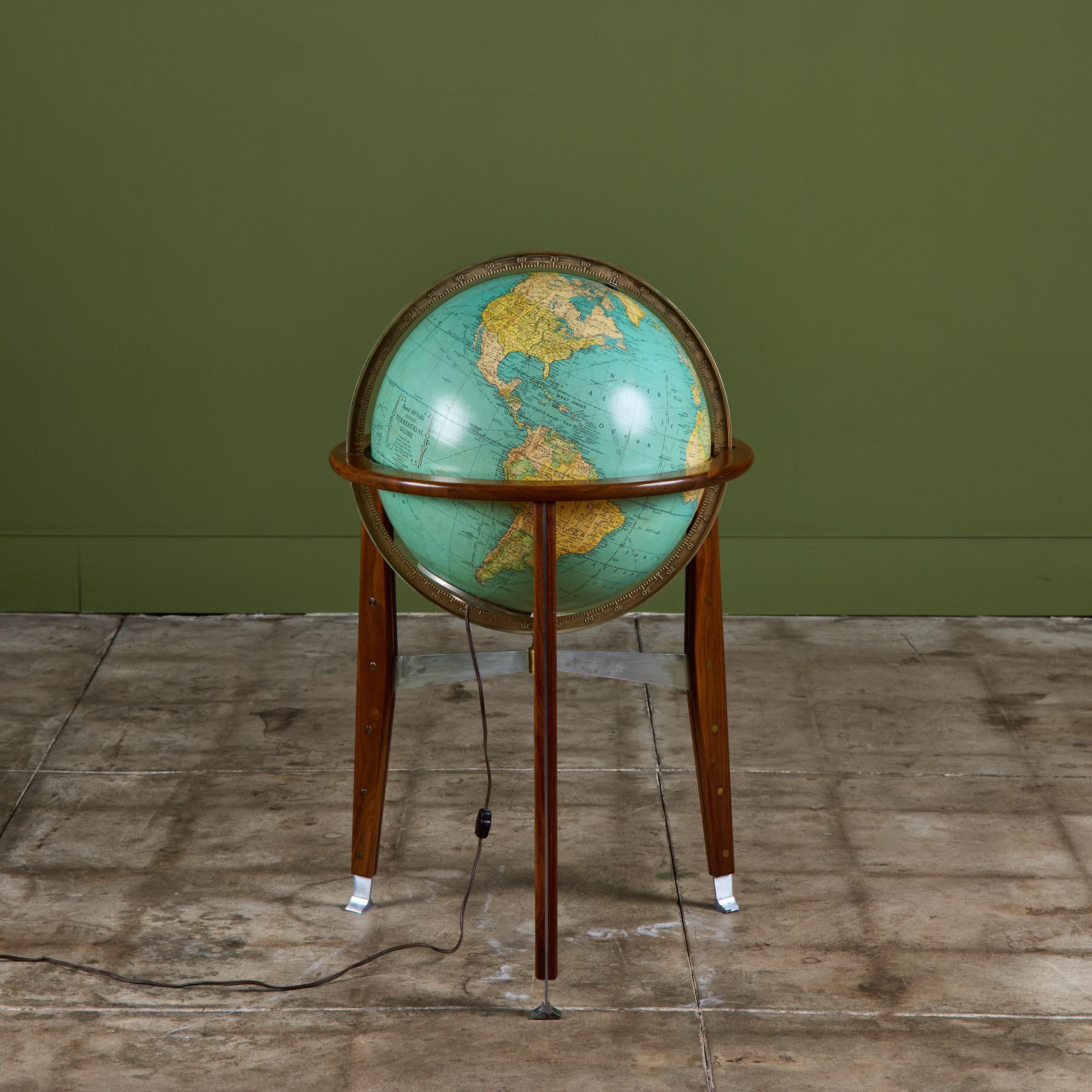 Rand McNally Illuminated Globe with Stand by Edward Wormley For Sale 2
