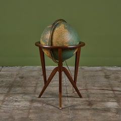 Globo terráqueo iluminado Rand McNally con soporte de Edward Wormley