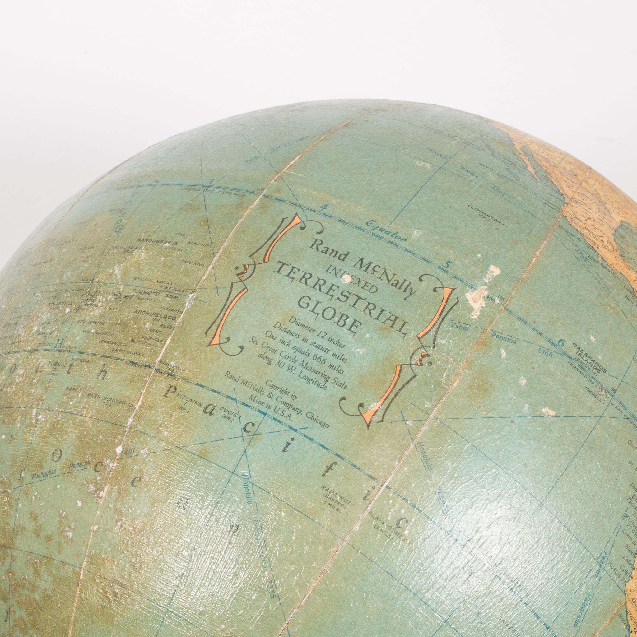Rand McNally Terrestrial Globe, circa 1950-1958 In Good Condition In San Francisco, CA