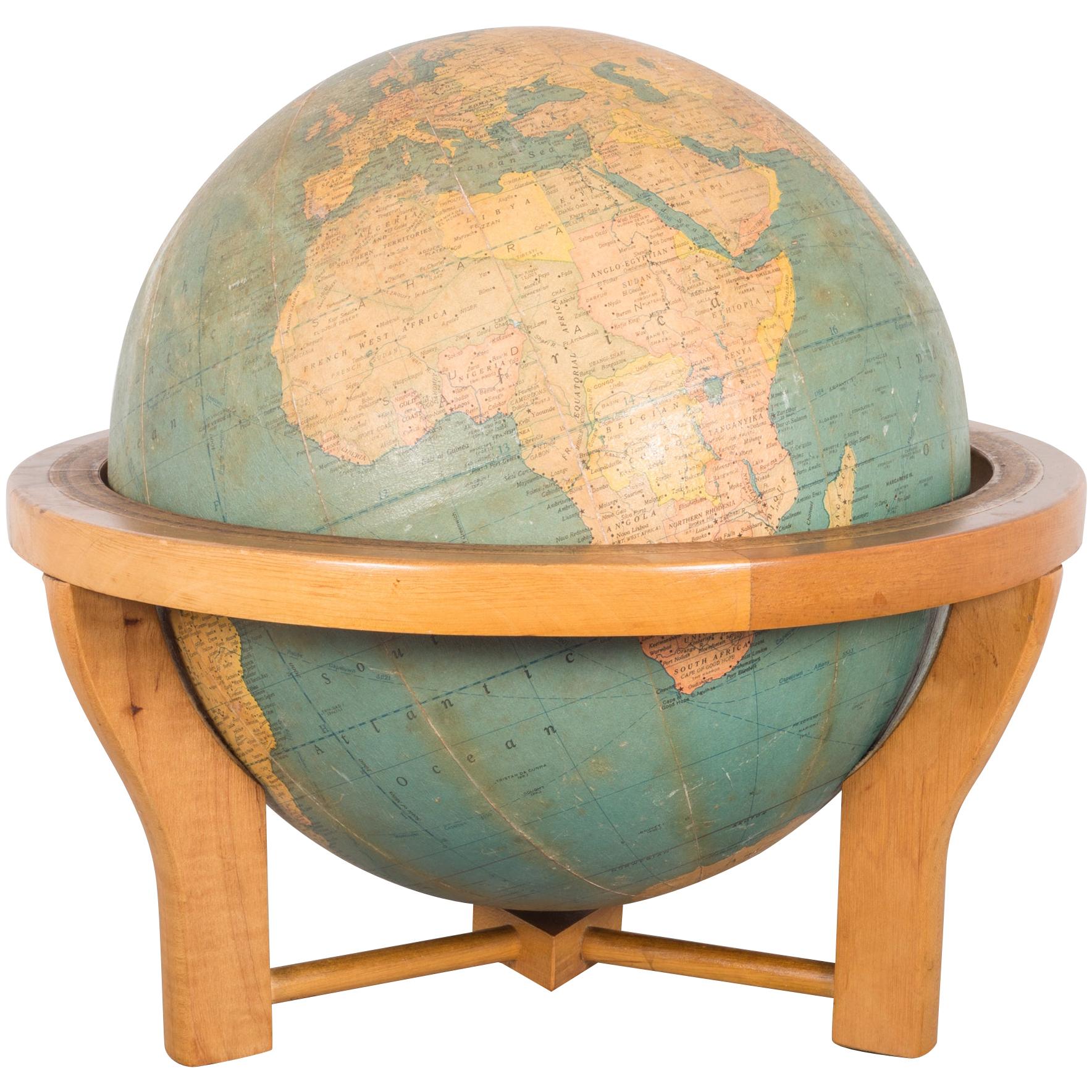 Rand McNally Terrestrial Globe, circa 1950-1958
