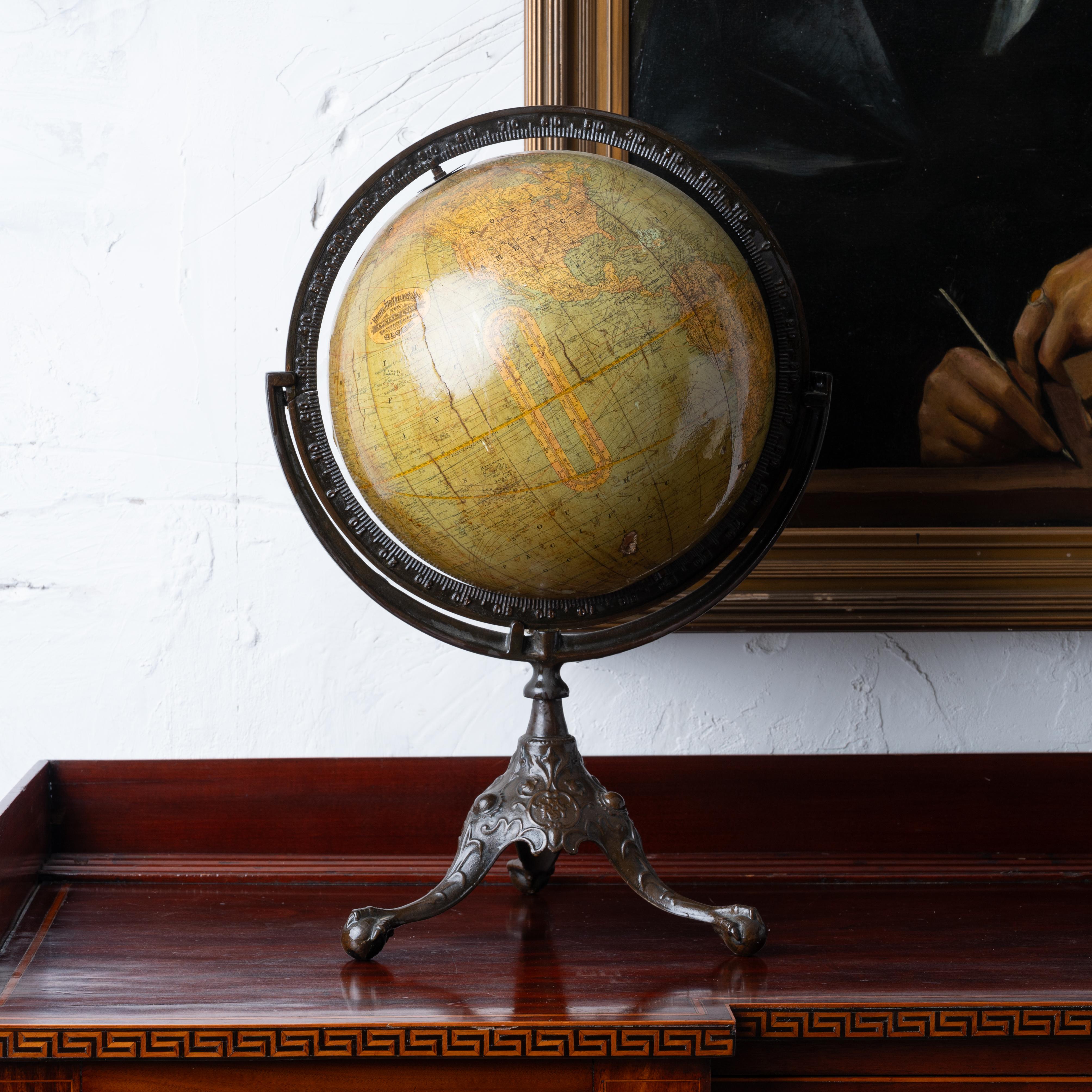 American Rand McNally Twelve Inch Terrestrial Globe For Sale