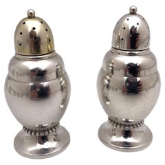 Vintage Randahl Pair of Sterling Silver Salt & Pepper Shakers in Arts & Crafts Style