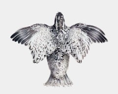 Randal Ford - Schneeflocken Bobwhite Quail im Flug, 2024, Druck nach