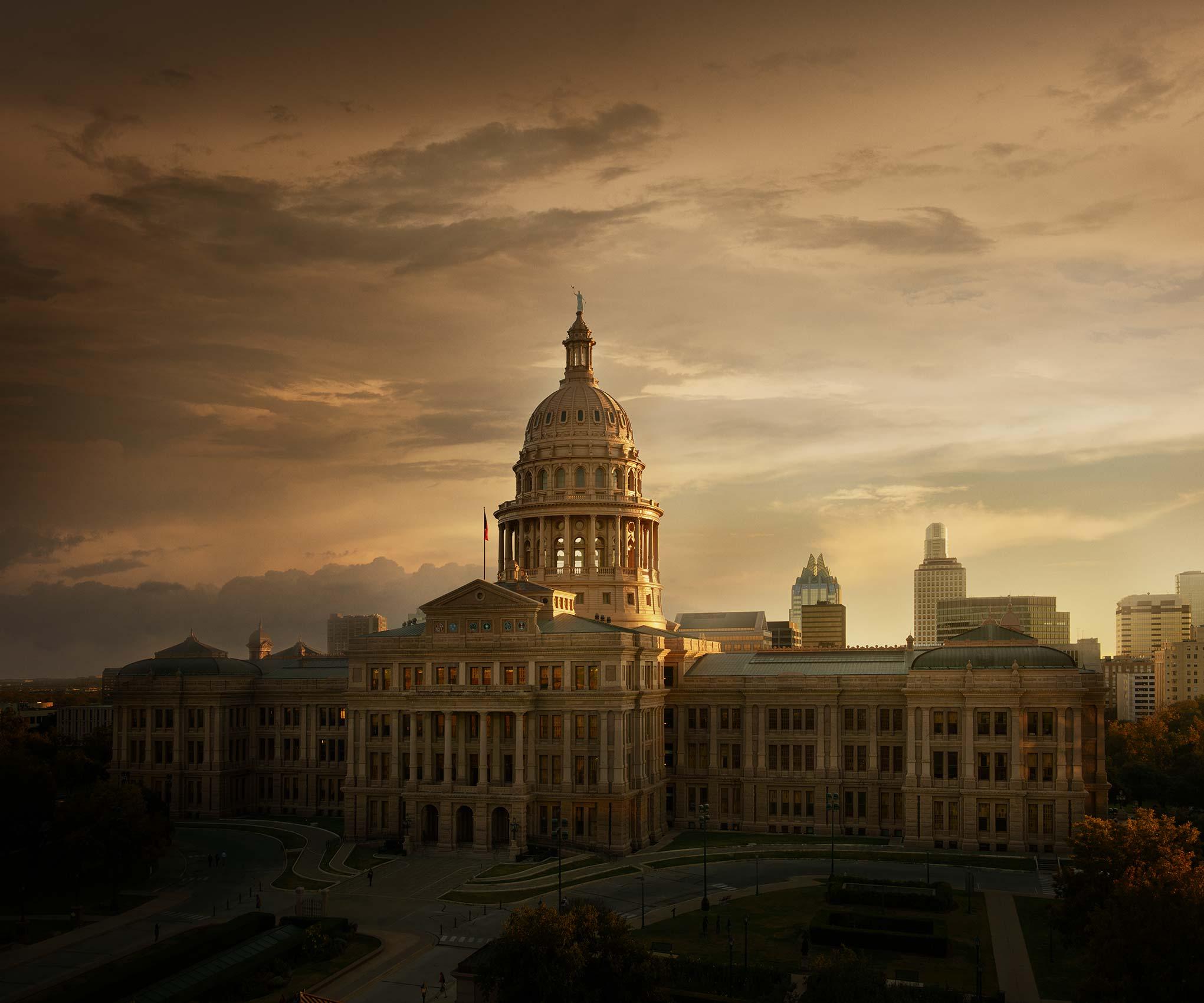 Randal Ford - El Capitolio de Austin, Fotografía 2023, Impresión posterior
