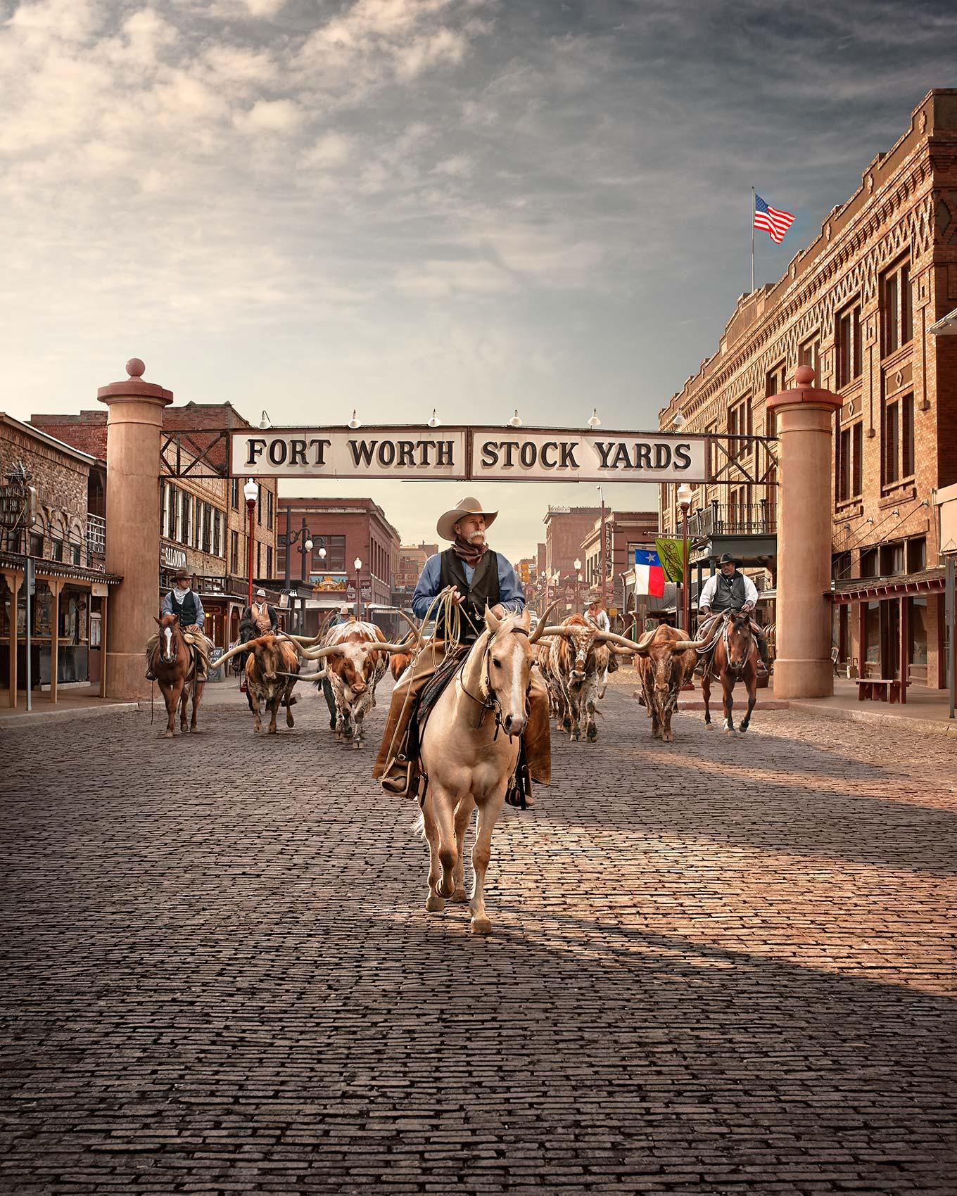Randal Ford -The Great Homecoming at Fort Worth Stockyards, 2023, imprimé d
après