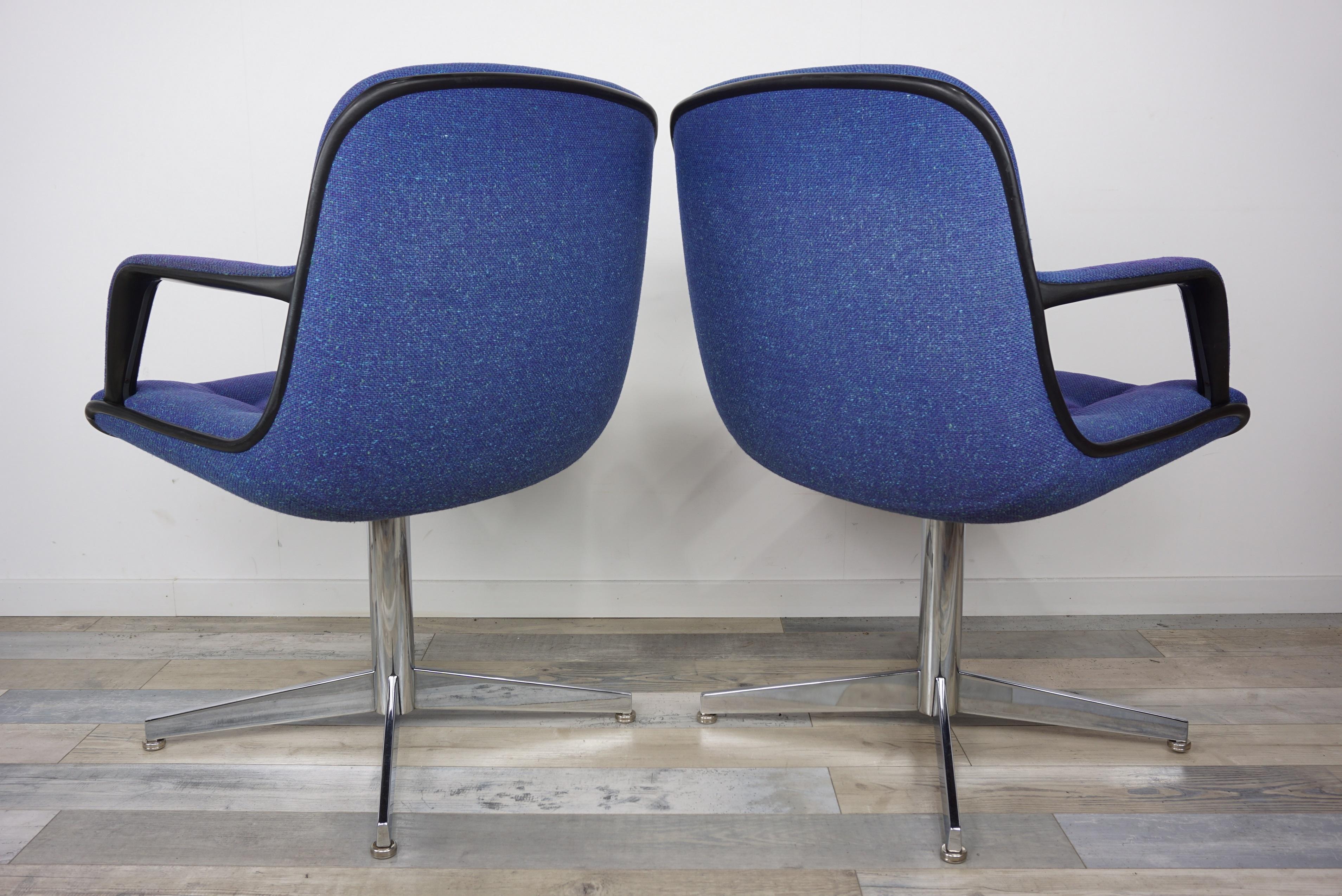 Randall Buck 1970s Design Pair of Armchairs 451 Model by Strafor In Good Condition In Tourcoing, FR