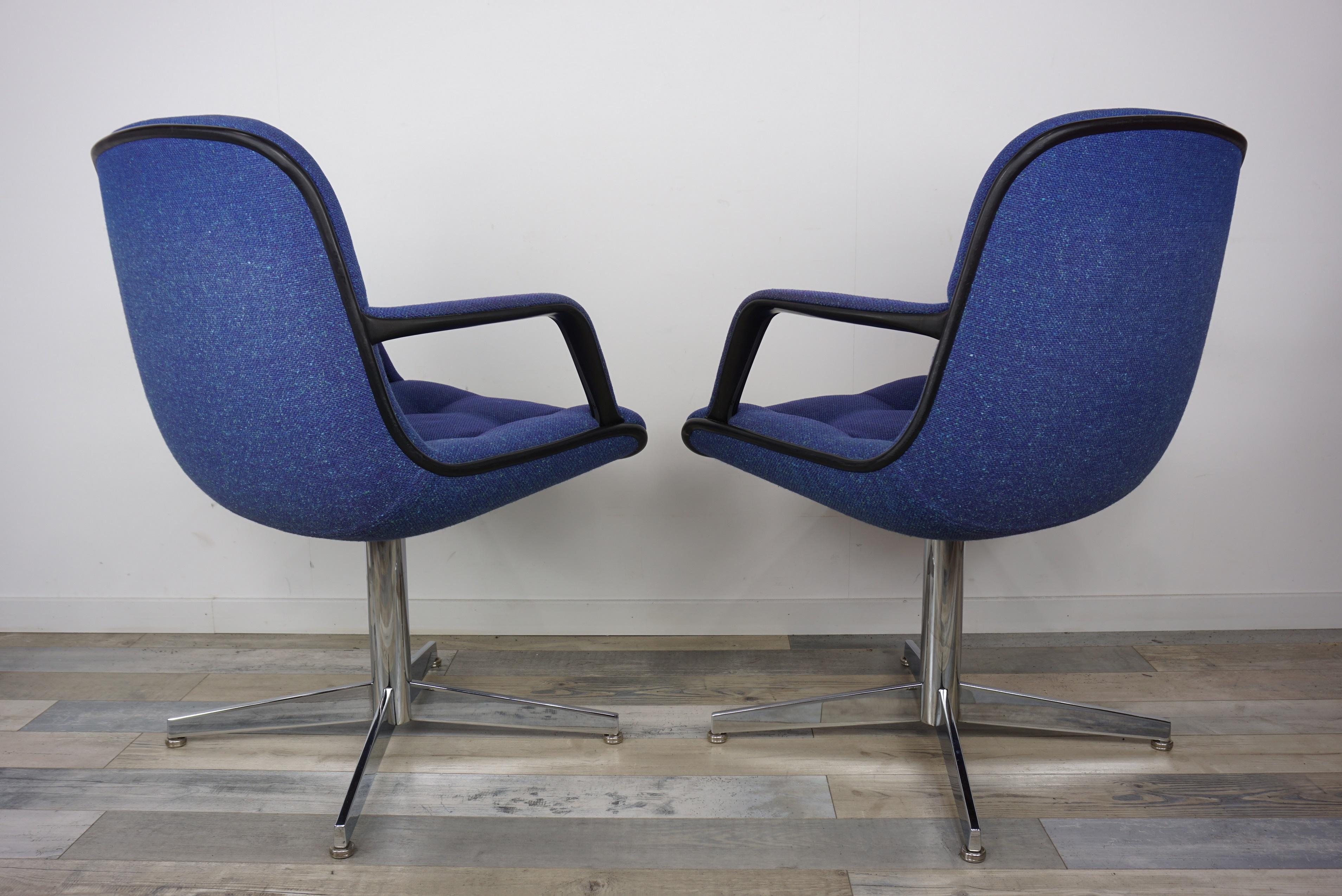 20th Century Randall Buck 1970s Design Pair of Armchairs 451 Model by Strafor