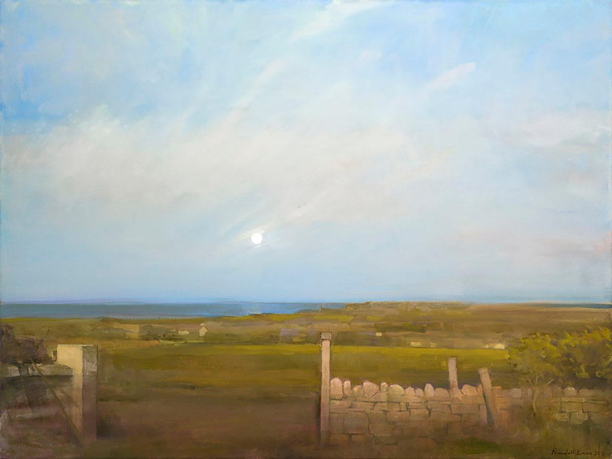 Randall Exon Landscape Painting - Full Moon over Jack's Pasture