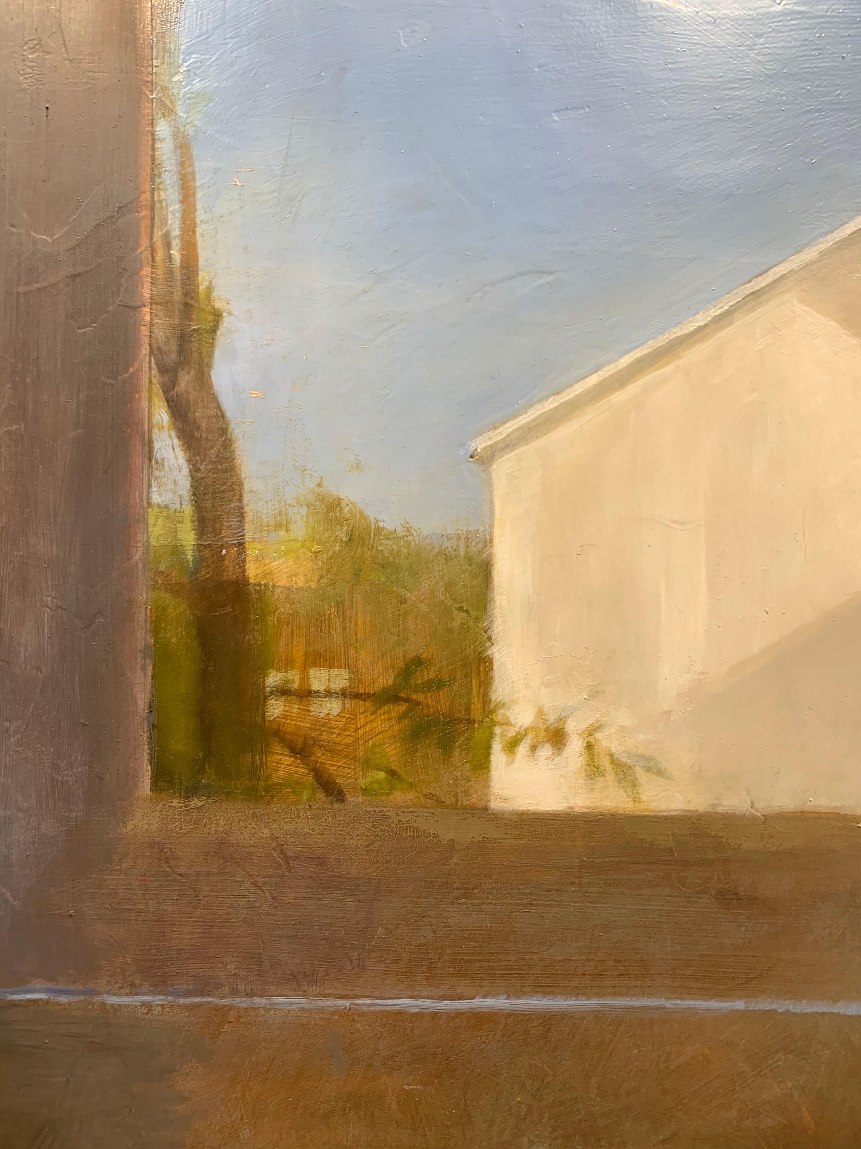 Randall Exon (nato nel 1956). Matthew, 1990. Olio su pannello di legno. Misura 24 x 36 pollici. Senza cornice. Condizioni eccellenti, senza danni o conservazioni. Firmato e datato in basso a destra. Timbro della galleria sul verso. Supporto da