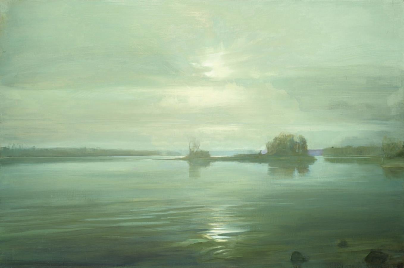 Randall Exon Landscape Painting - Winter on the River 