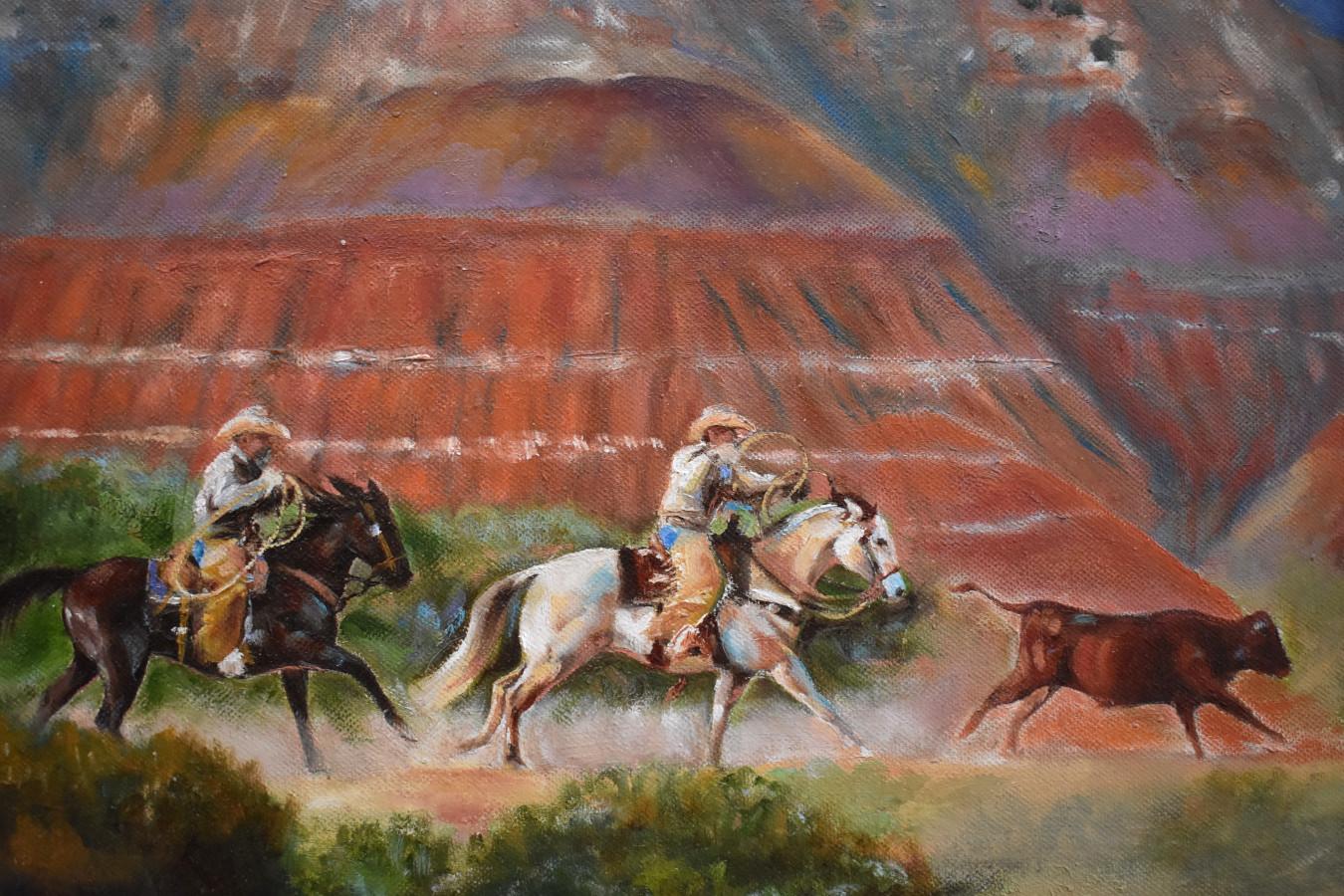 Randall Friemel   (1970 - actualidad)  Artista de Texas  Tamaño de la imagen: 24 x 36  Tamaño del marco: 32 x 44  Técnica: Óleo  