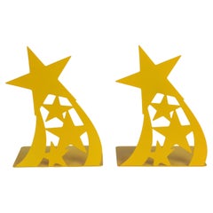 Randall Schwartz Designed MCM Yellow Star Metal Bookends for Moxie