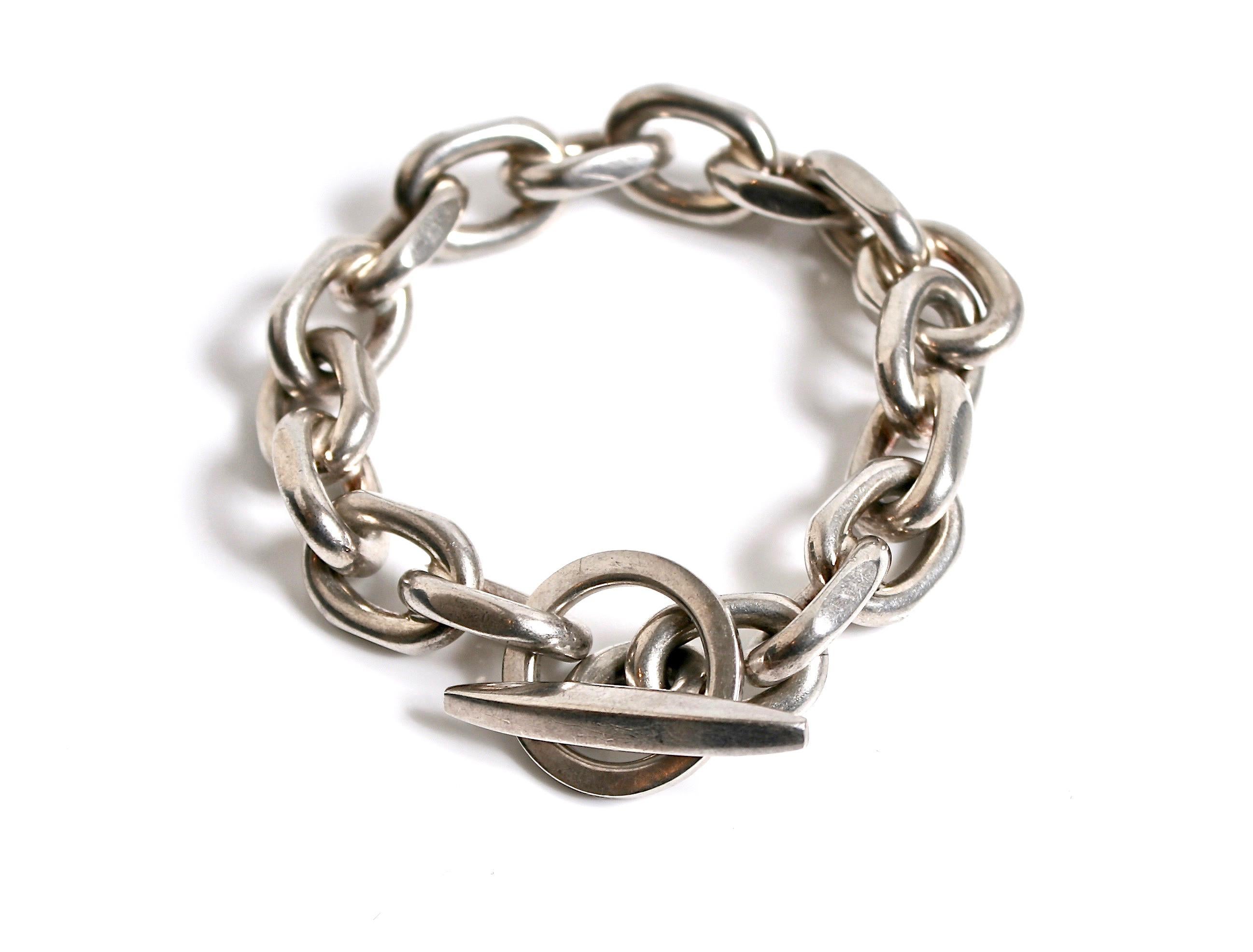 Randers Denmark Sterling Silver Heavy Chain Bracelet In Good Condition For Sale In London, GB