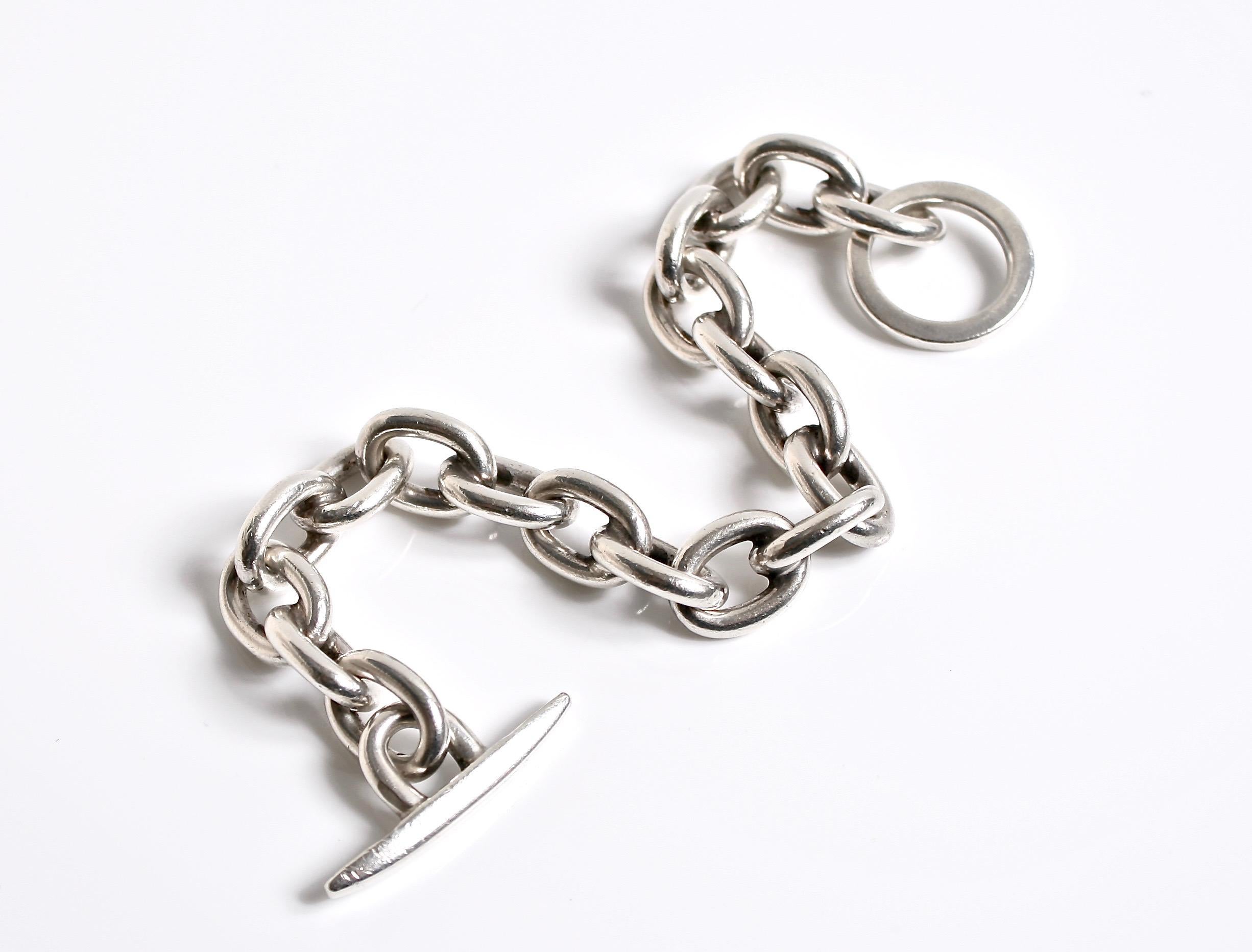 Randers Denmark Sterling Silver Heavy Chain Bracelet In Good Condition In London, GB