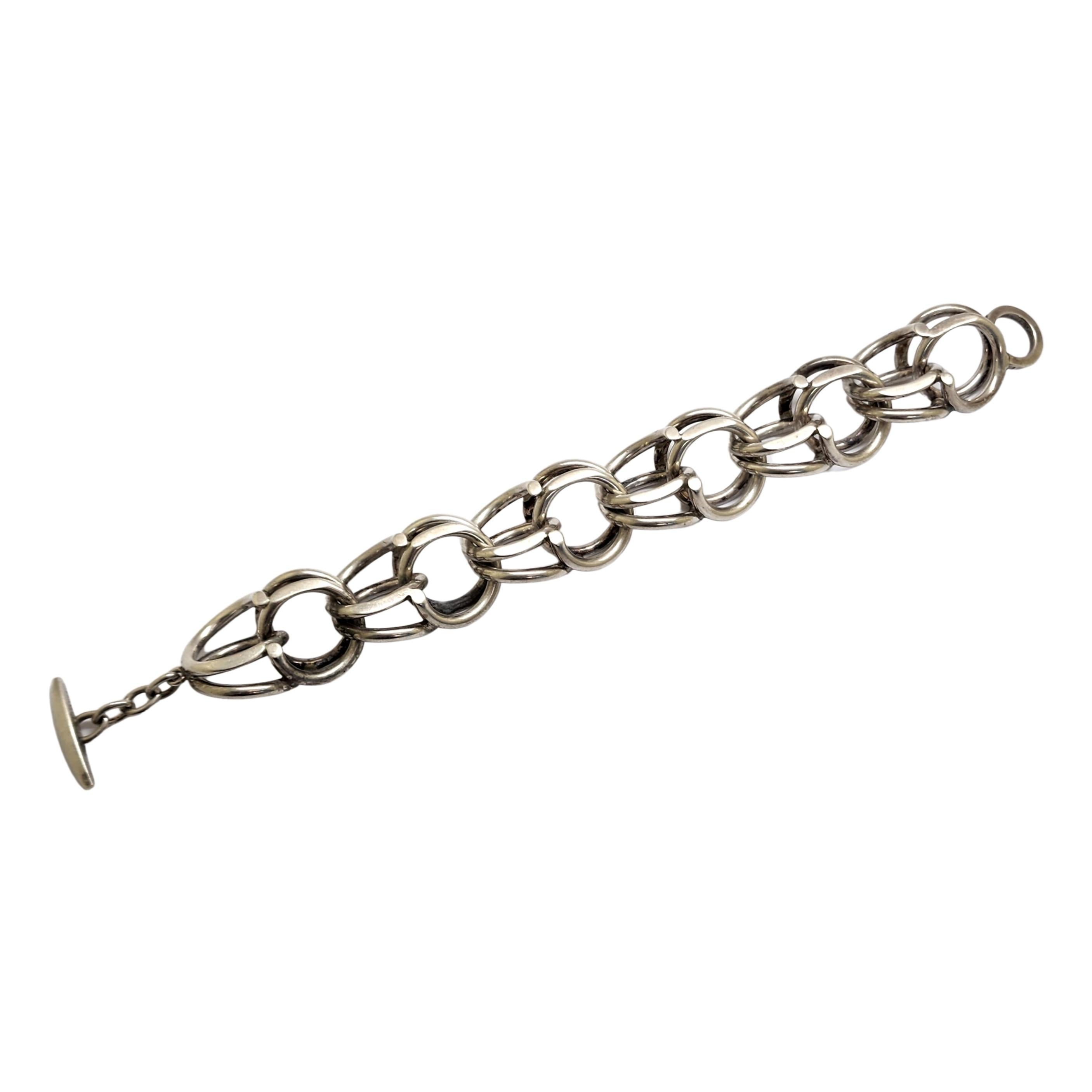 Randers Denmark Sterling Silver Heavy Link Bracelet For Sale 2