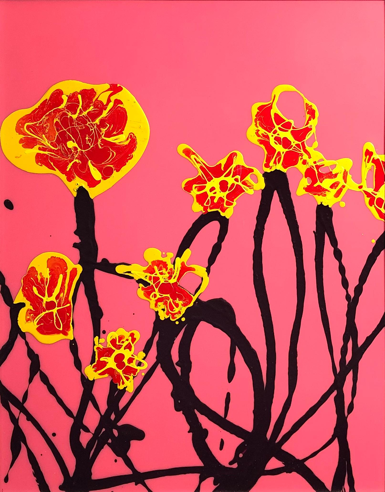 Wiled-Blumen in Sedona  (Grau), Abstract Painting, von Randi Grantham