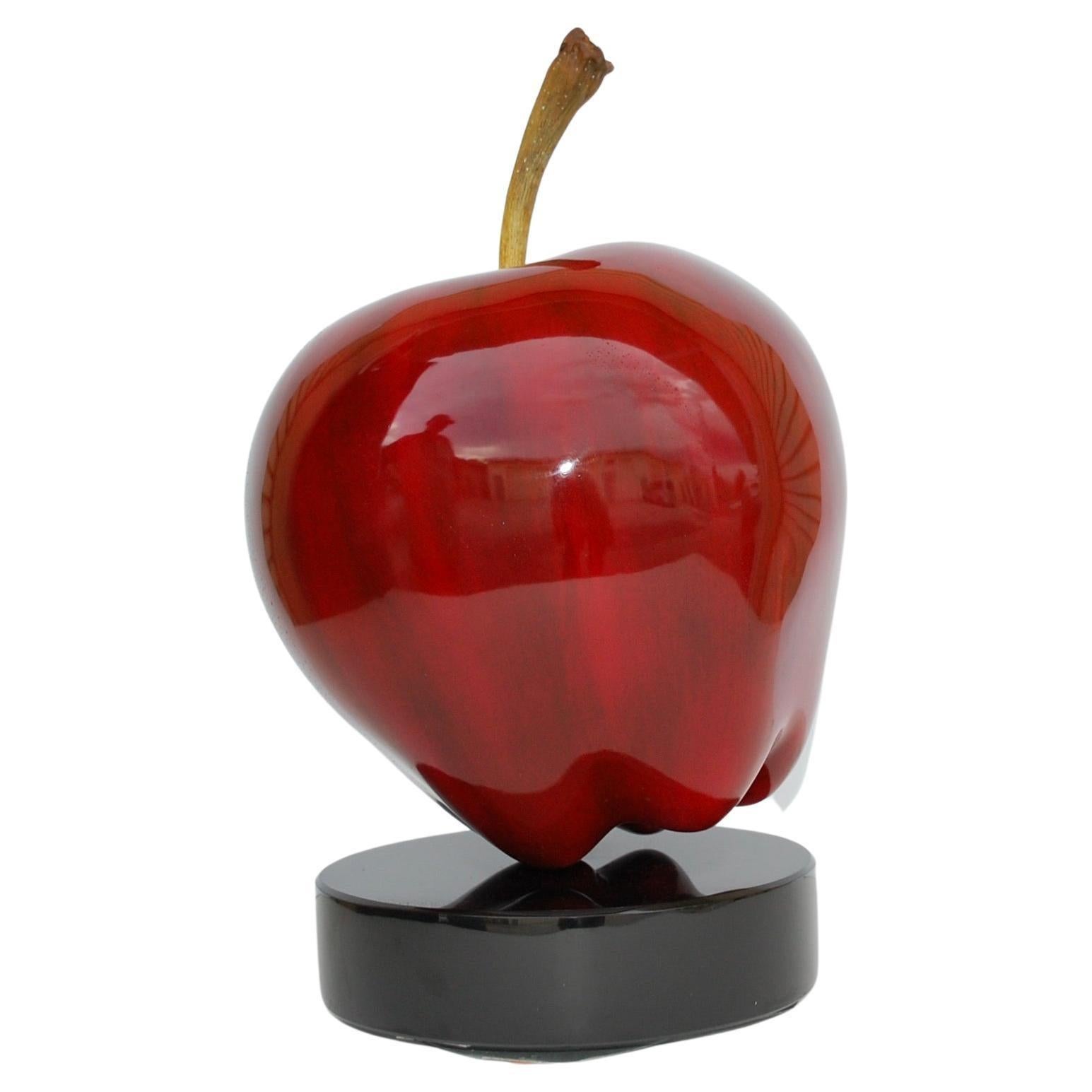 Red Apple 
Artist signed, patinated bronze on ​marble base 8