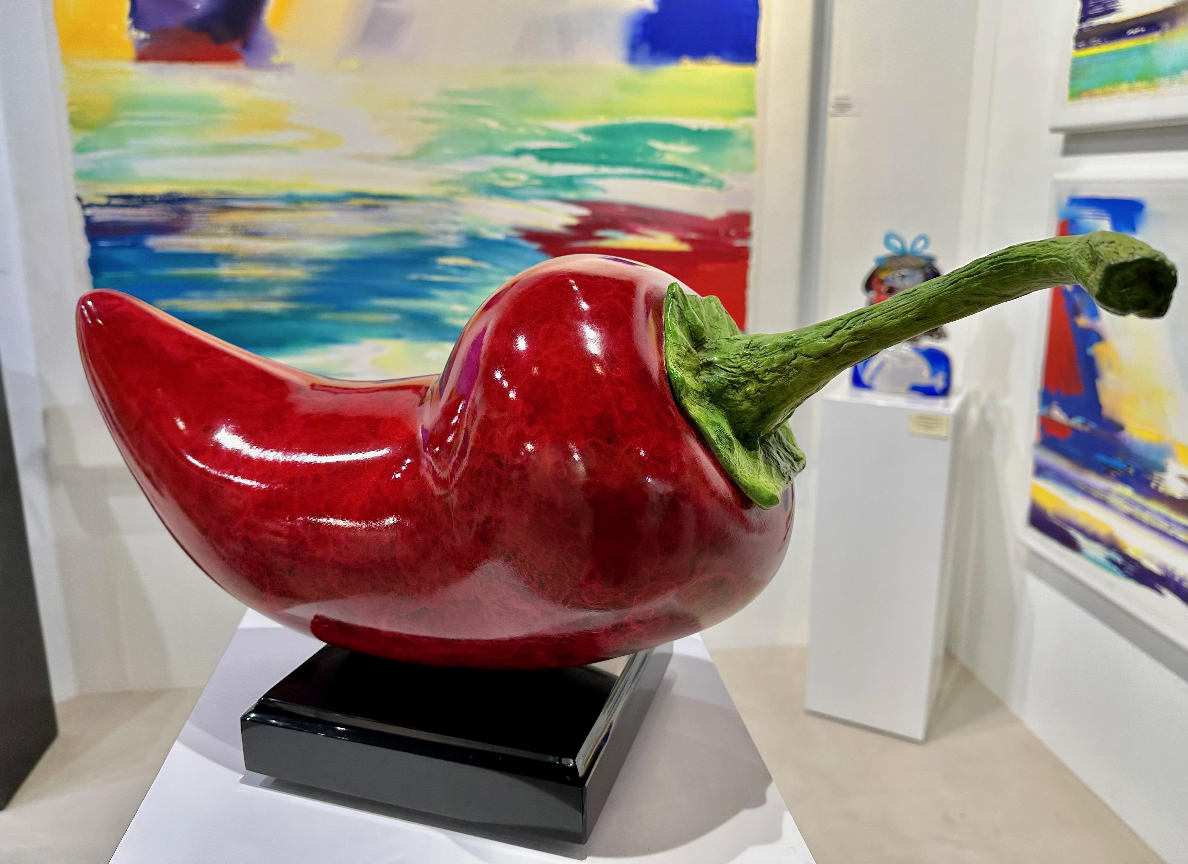 Large Red Chilli Pepper Bronze Sculpture  For Sale 4