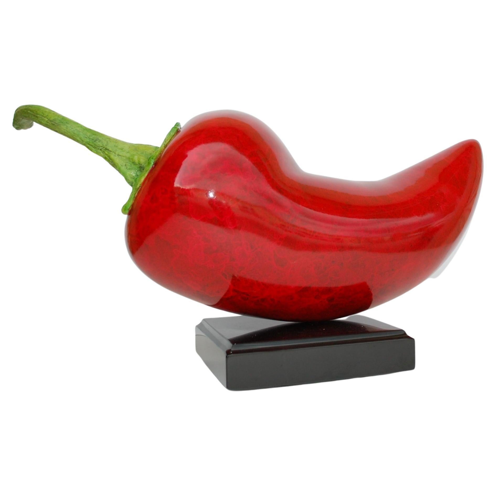 Large Red Chilli Pepper Bronze Sculpture  For Sale 2