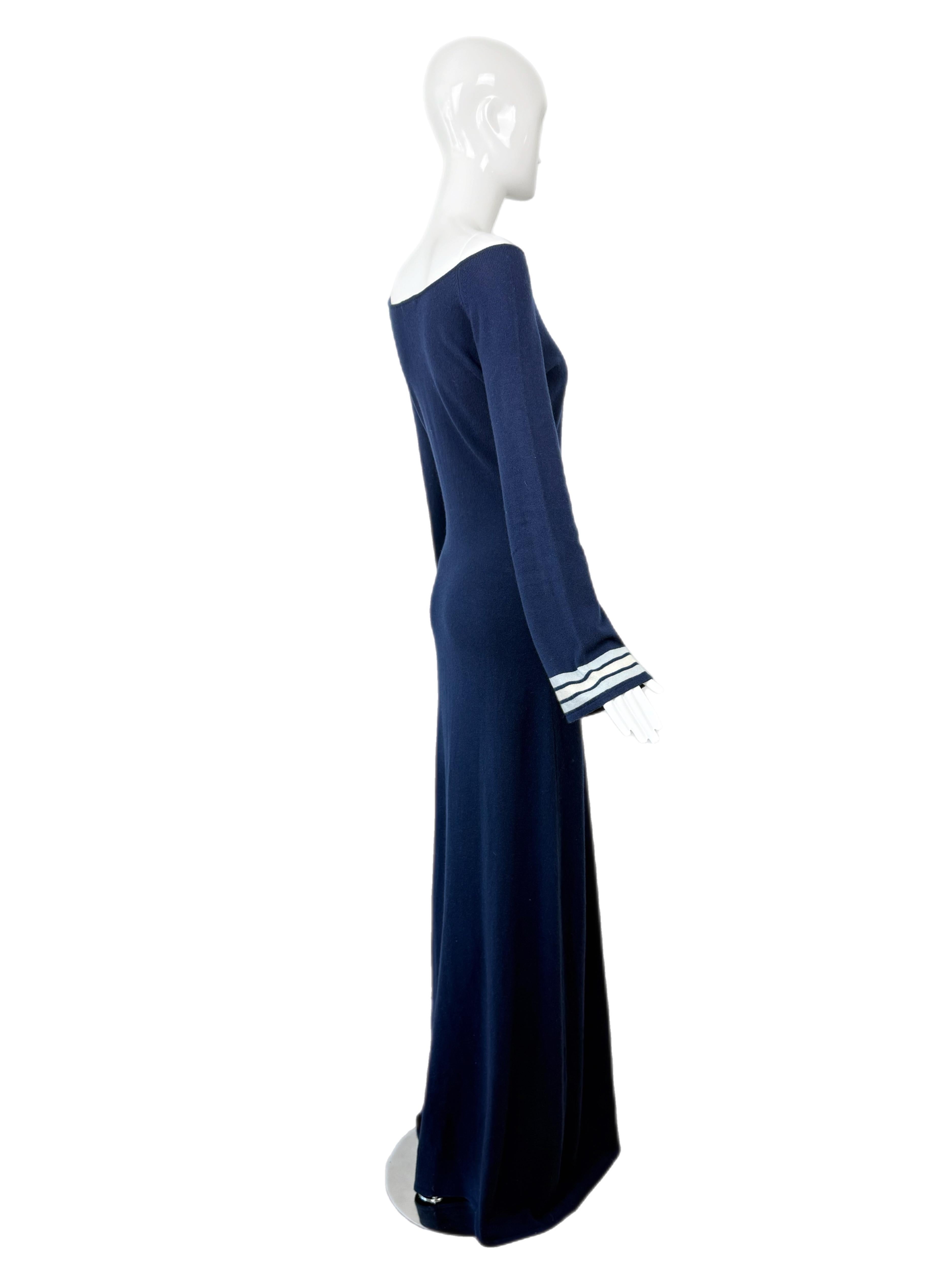 RANDOLPH DUKE 2000 Vintage Runway Cashmere Off The Shoulder Maxi Dress Gown For Sale 2