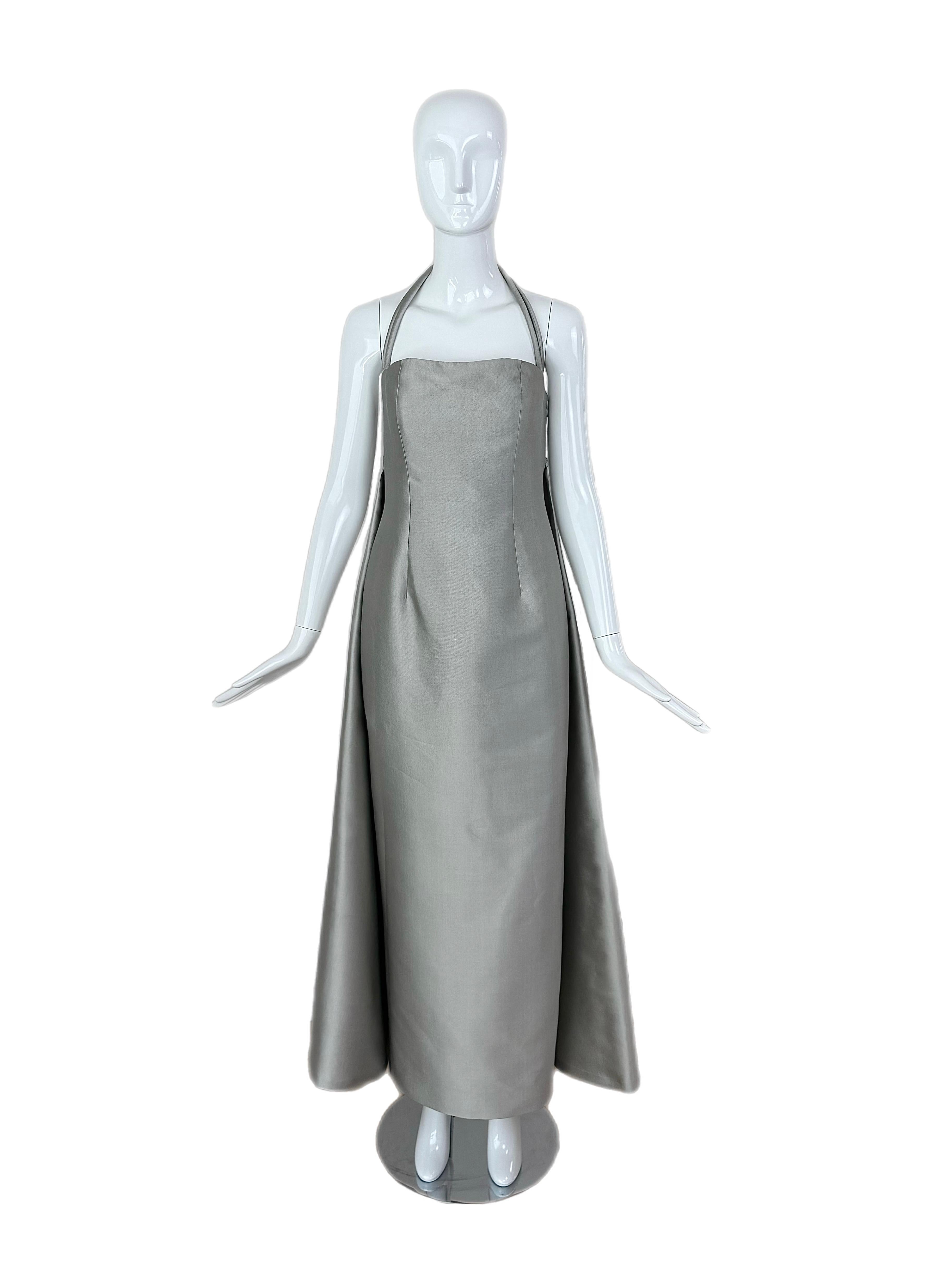 RANDOLPH DUKE 2000 Vintage Runway Silbernes Ballkleid Abendkleid Damen im Angebot