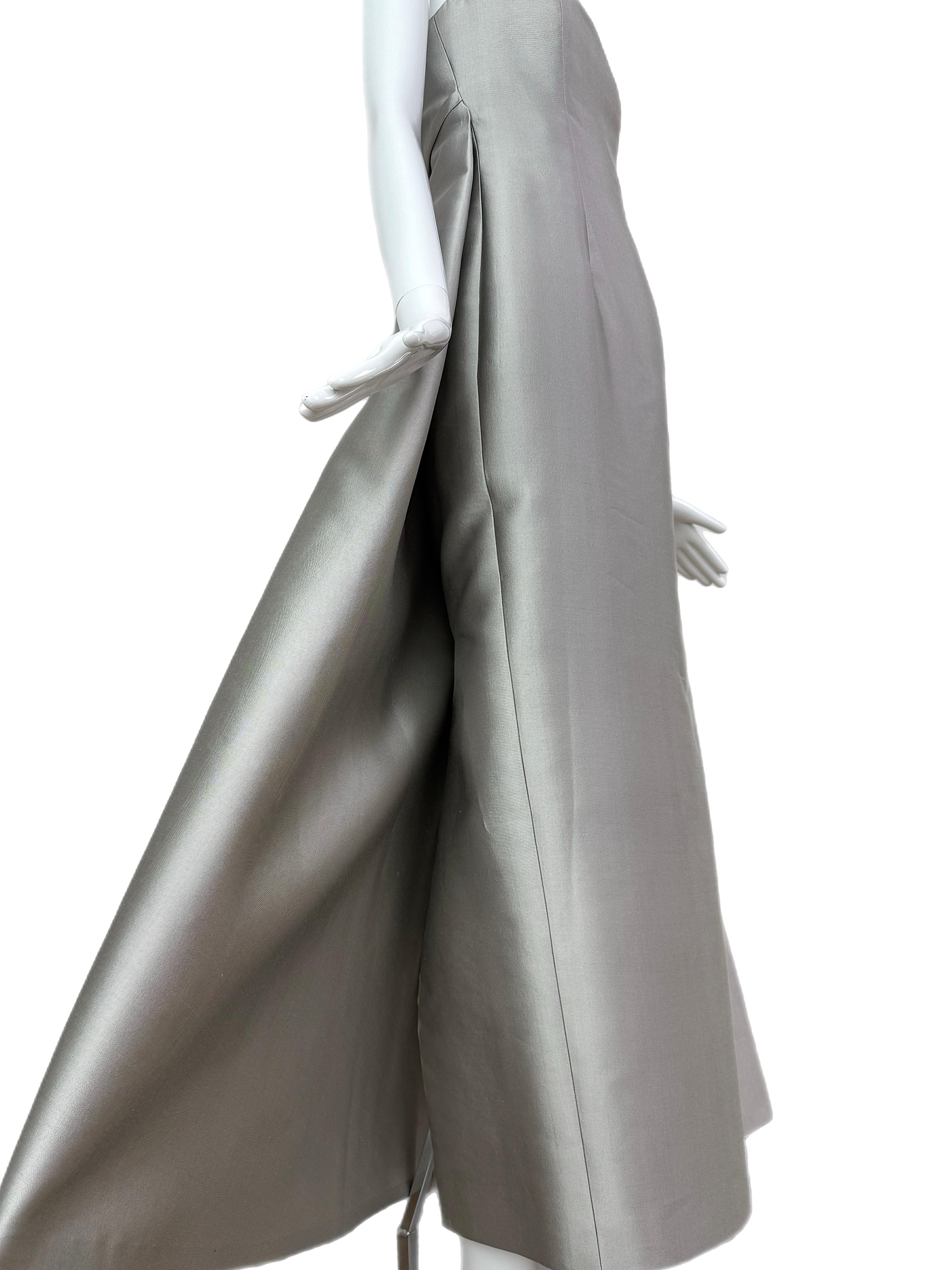 RANDOLPH DUKE 2000 Vintage Runway Silbernes Ballkleid Abendkleid im Angebot 1