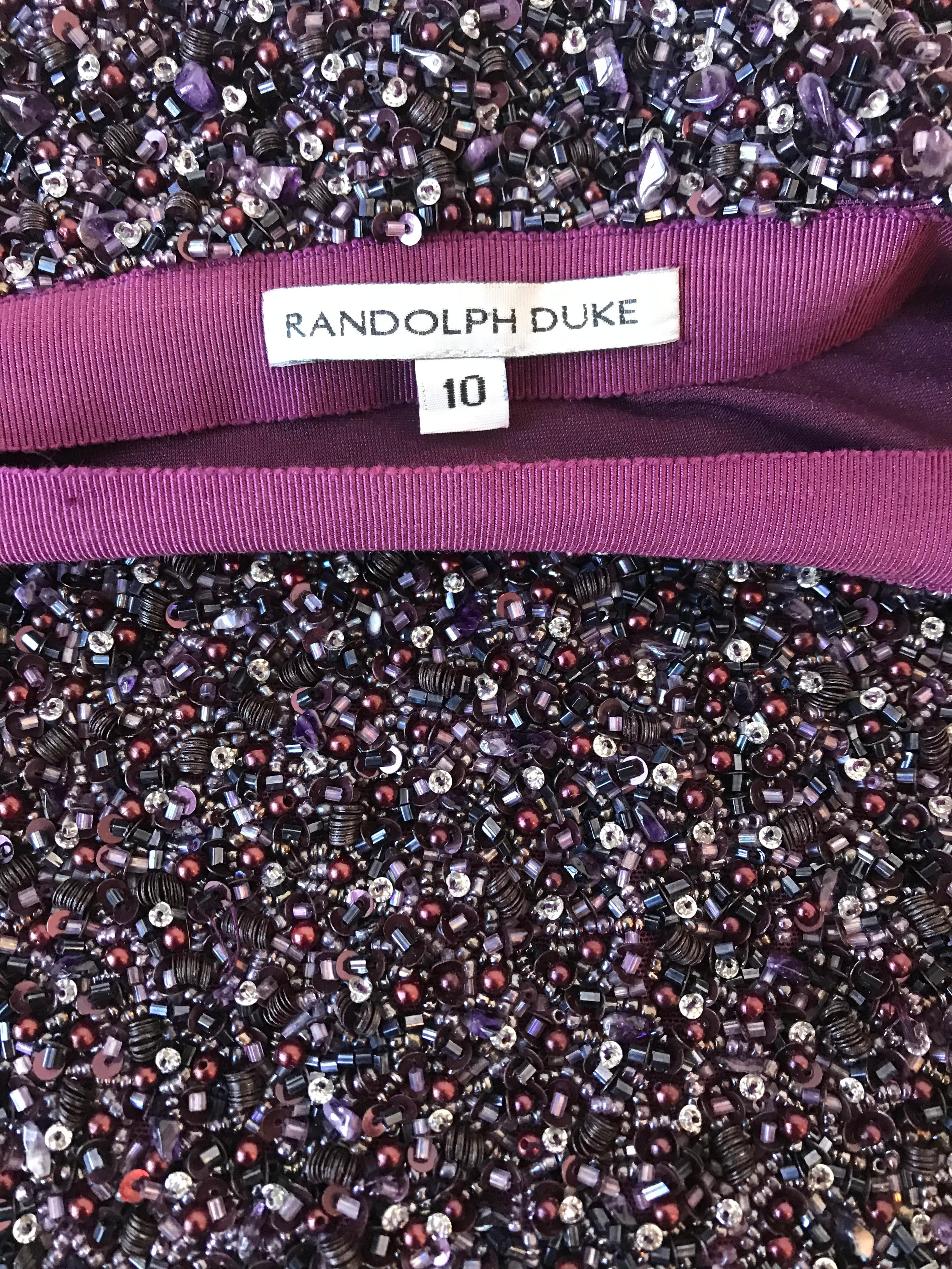 Randolph Duke Vintage Genuine Amethyst Beaded Skirt For Sale 5
