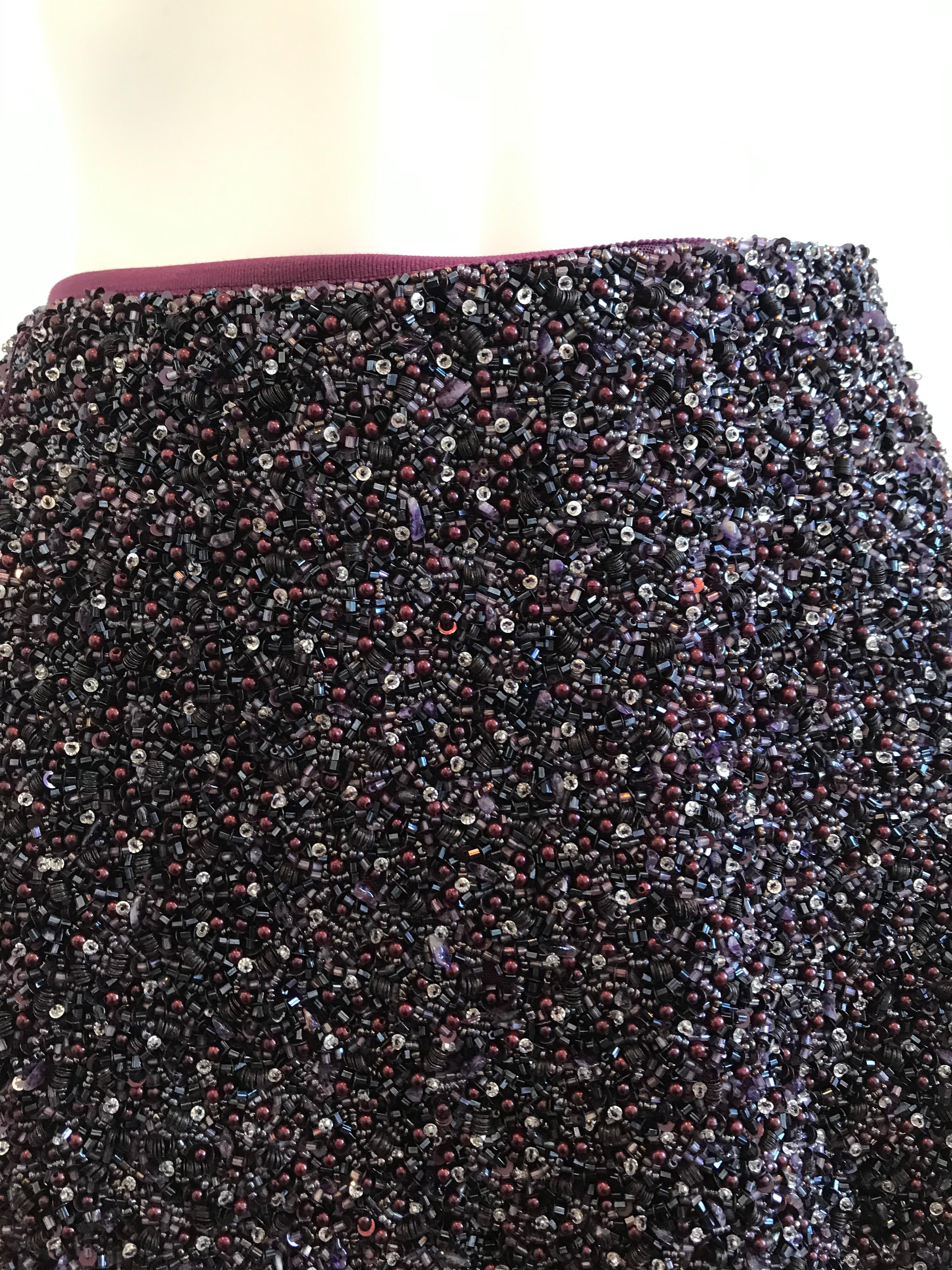 Randolph Duke Vintage Genuine Amethyst Beaded Skirt For Sale 1