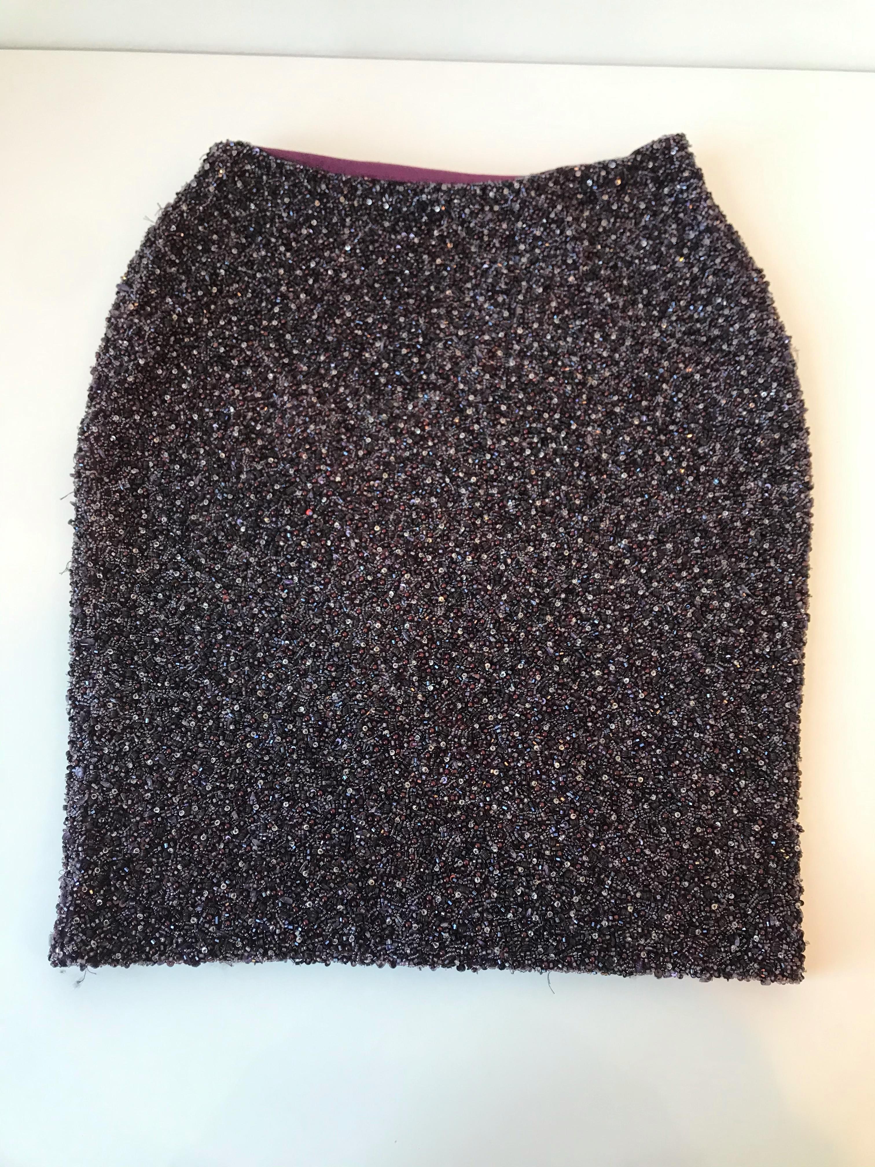 Randolph Duke Vintage Genuine Amethyst Beaded Skirt For Sale 2