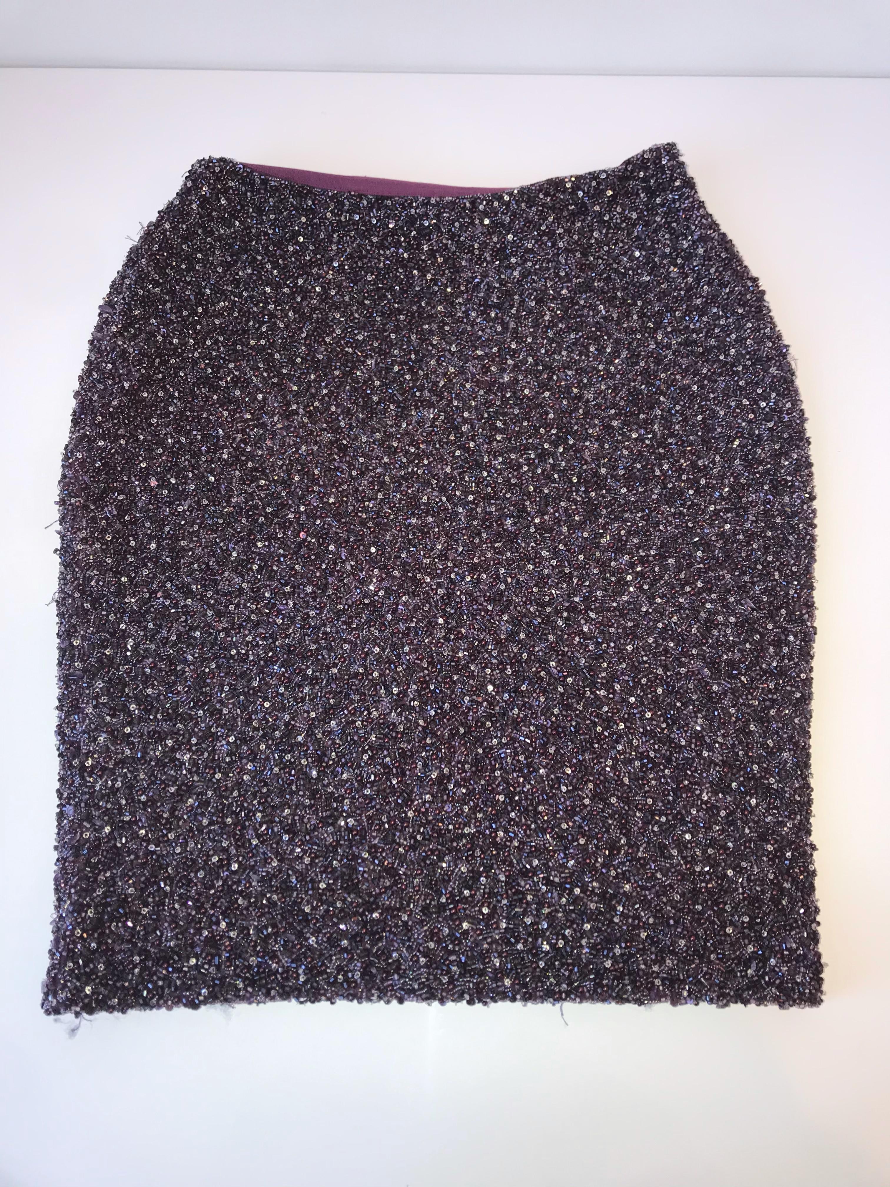 Randolph Duke Vintage Genuine Amethyst Beaded Skirt For Sale 3