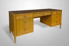 Randolph Executive Desk in French Walnut with Antiqued Brass by Chapter & Verse