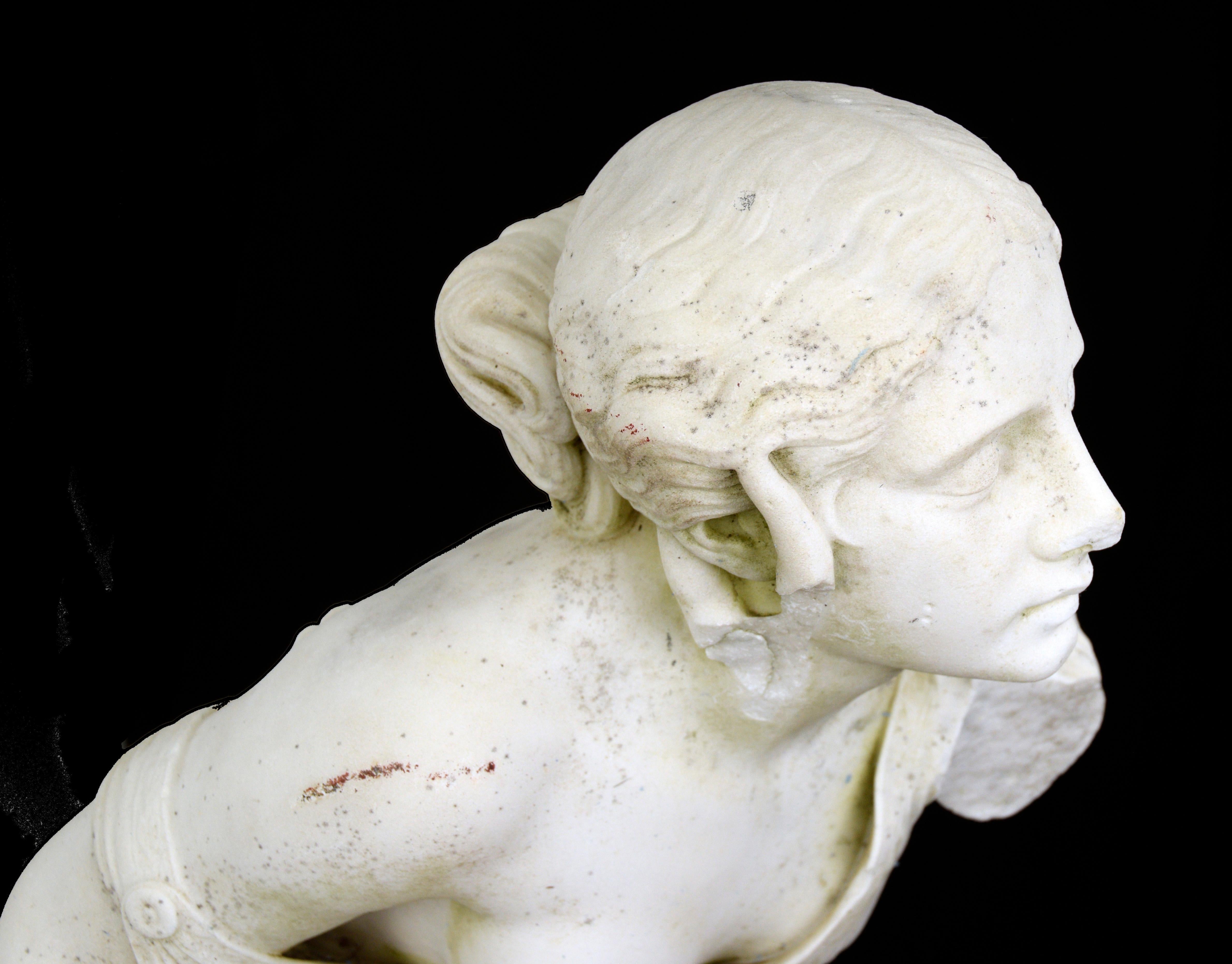 NYDIA, THE BLIND FLOWER GIRL OF POMPEII Marble Sculpture 1856-1870 For Sale 7