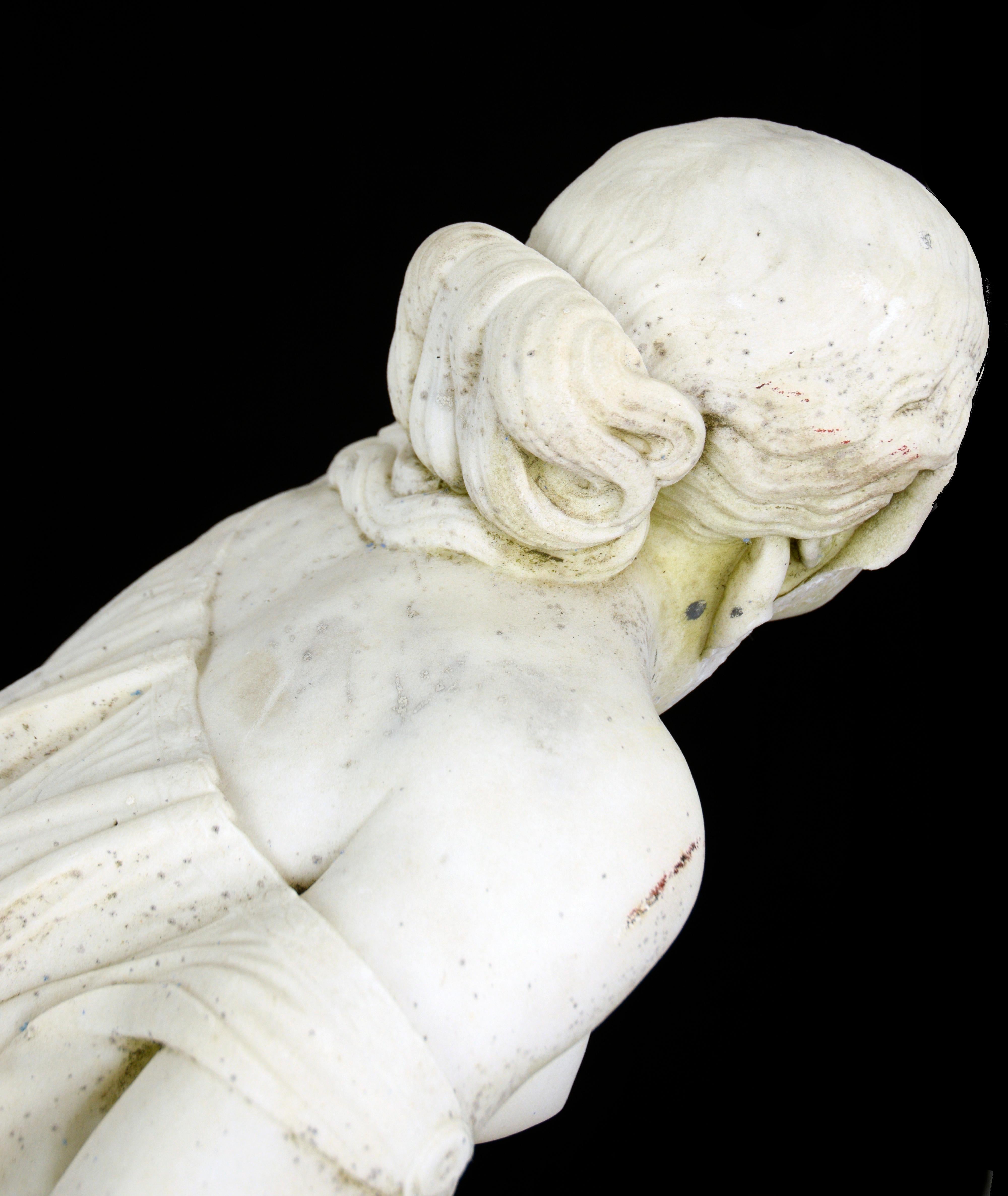 NYDIA, THE BLIND FLOWER GIRL OF POMPEII Marble Sculpture 1856-1870 For Sale 9