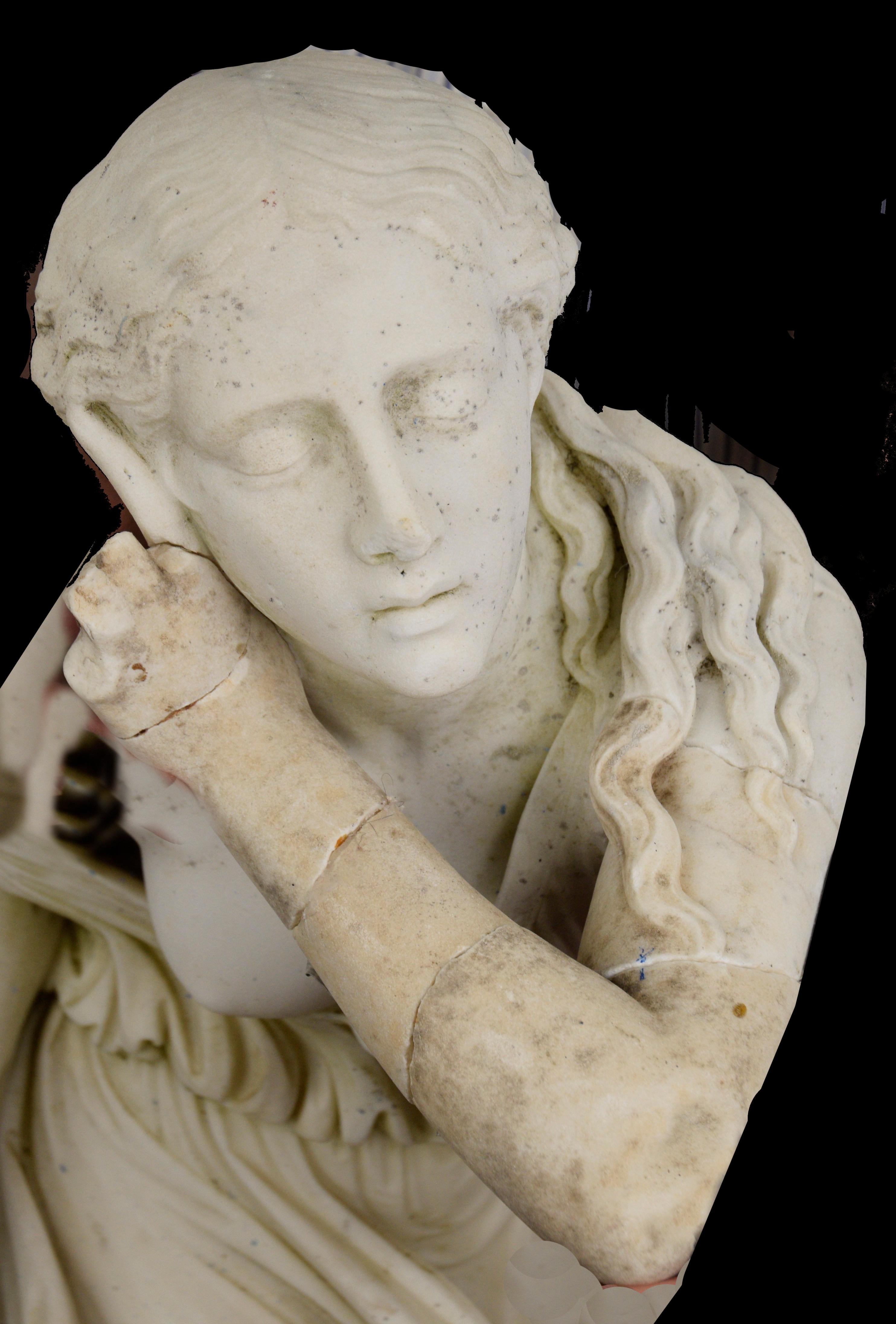 NYDIA, THE BLIND FLOWER GIRL OF POMPEII - Sculpture en marbre 1856-1870 en vente 12